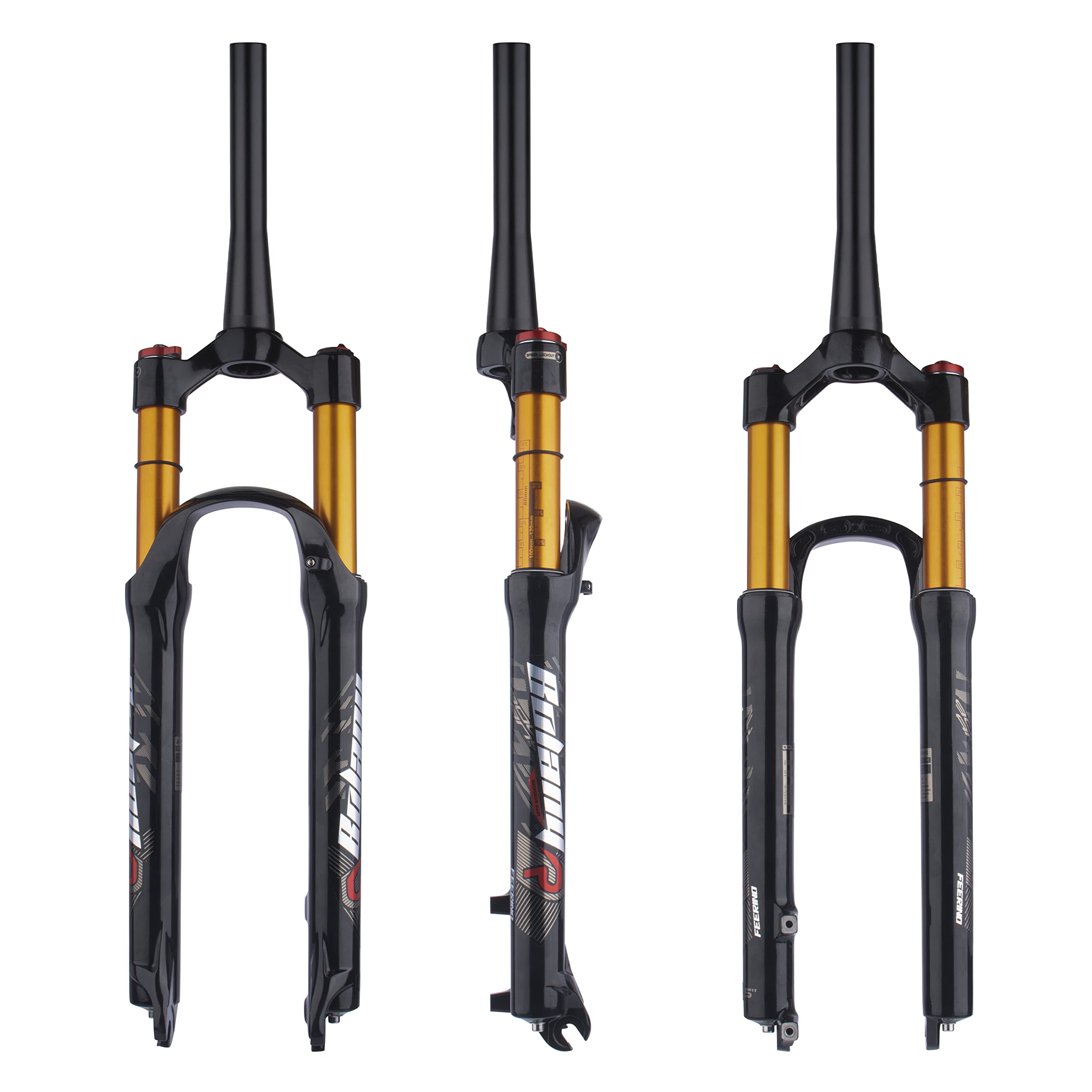 BOLANY 26/27.5/29 Inch MTB Air Suspension Fork - 120mm Travel, Rebound Adjust, 1/8 Straight/Tapered Tube, Manual/Remote Lockout, QR 9mm Front Fork for Mountain Biking & Trail Riding