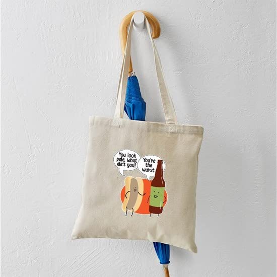 Premium Ale Bratwurst Canvas Tote Bag - Eco-Friendly Reusable Shopping Bag for Groceries, Beach & Daily Use | Durable Natural Cotton Carryall