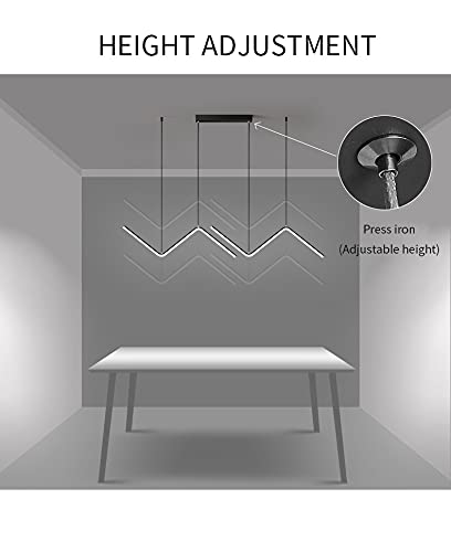 Modern LED Chandelier Lighting - Minimalist Nordic Gold Line Pendant Light for Living Room, Bedroom, Kitchen | Creative Art Wall Suspension Fixture | Energy-Efficient Dimmable Ambient Lighting for Dining Areas, Hallways & Home Decor