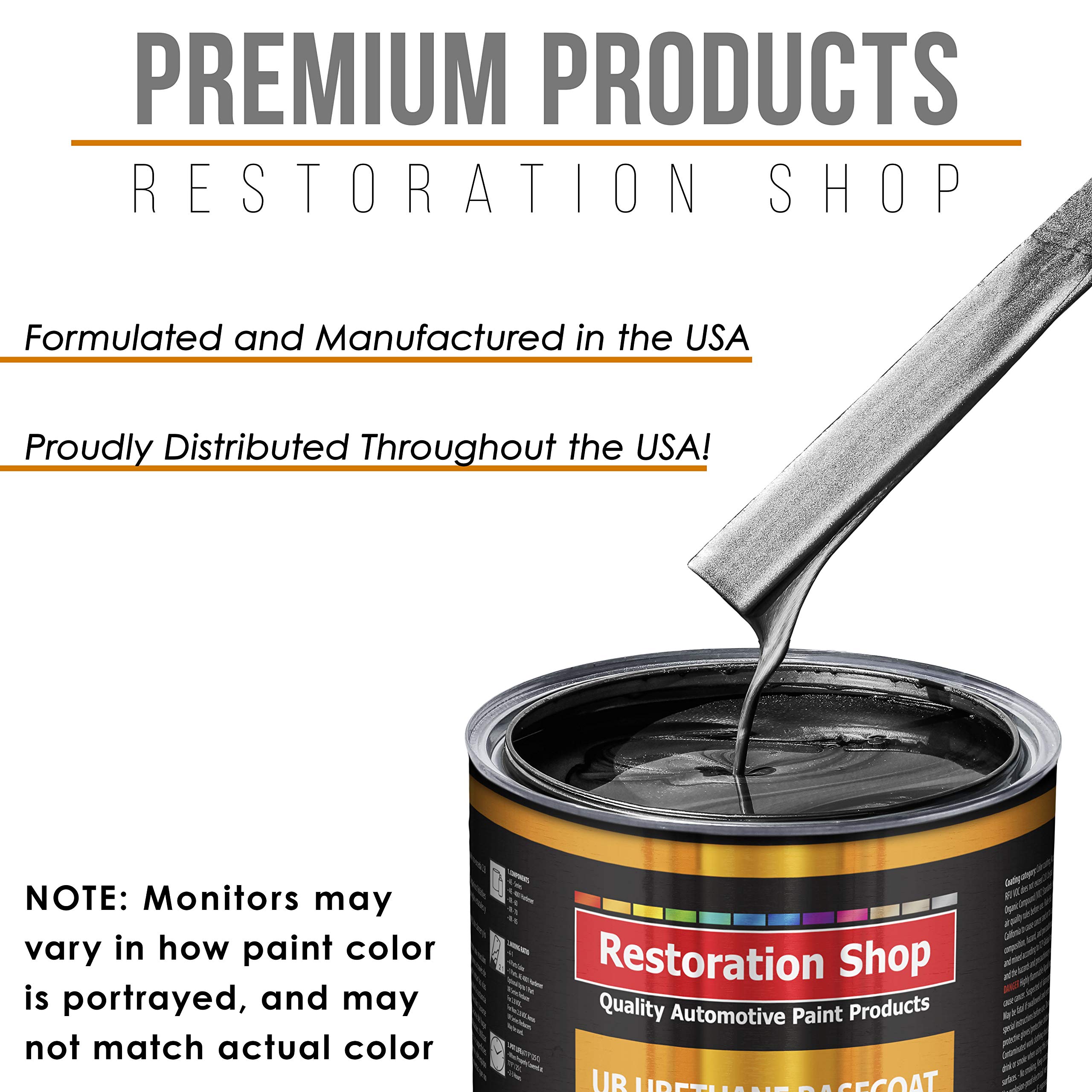Restoration Shop Black Metallic Urethane Basecoat with Clearcoat Auto Paint Kit - Professional High Gloss Automotive Refinishing Coating for Cars & Trucks | Perfect for Vehicle Restoration & Custom Paint Jobs