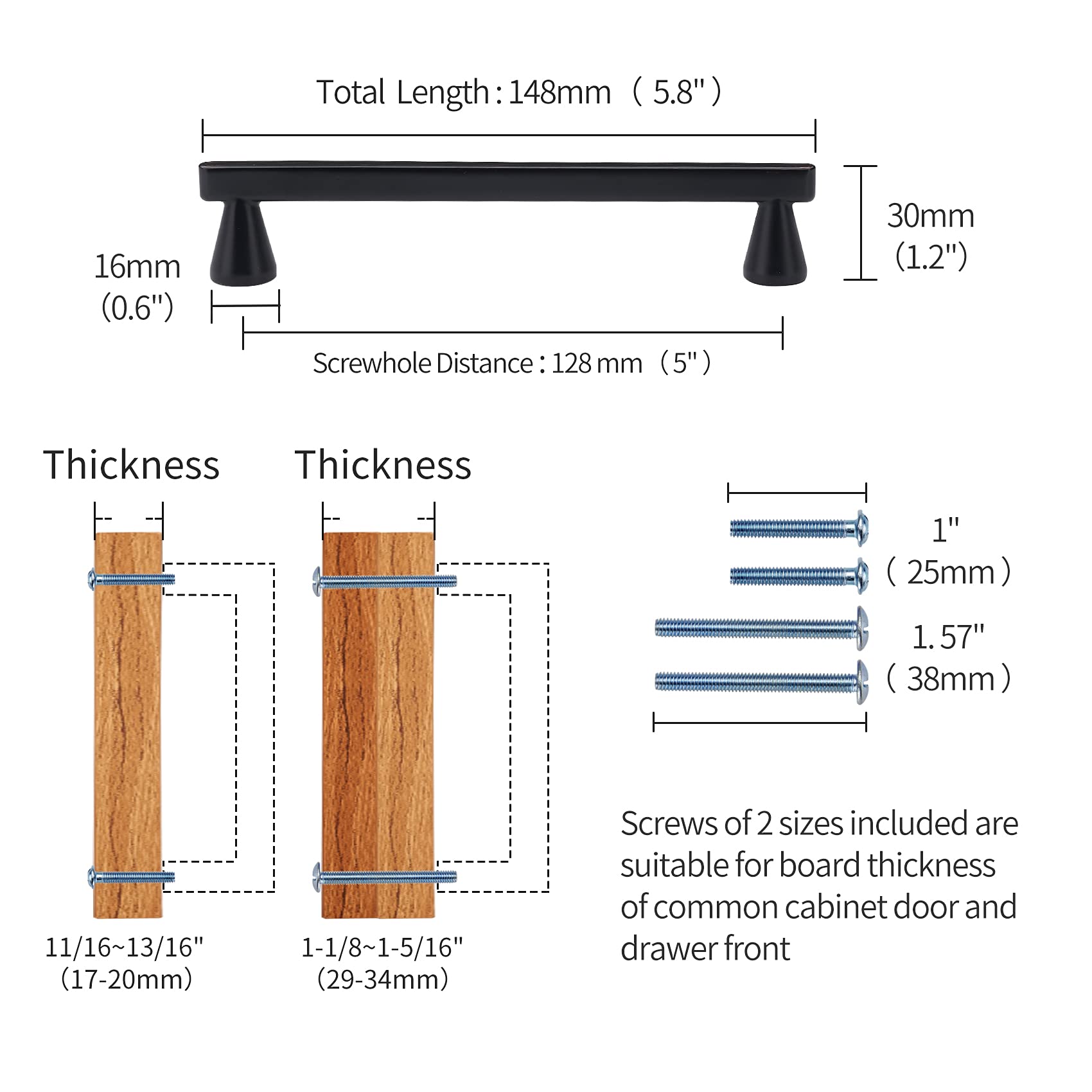 25-Pack Oil-Rubbed Bronze Cabinet Handles - 5 Inch Hole Center Drawer Pulls for Bathroom, Bedroom & Wardrobe - Durable Cabinet Hardware for Dressers, Kitchen Cabinets & Furniture Upgrade
