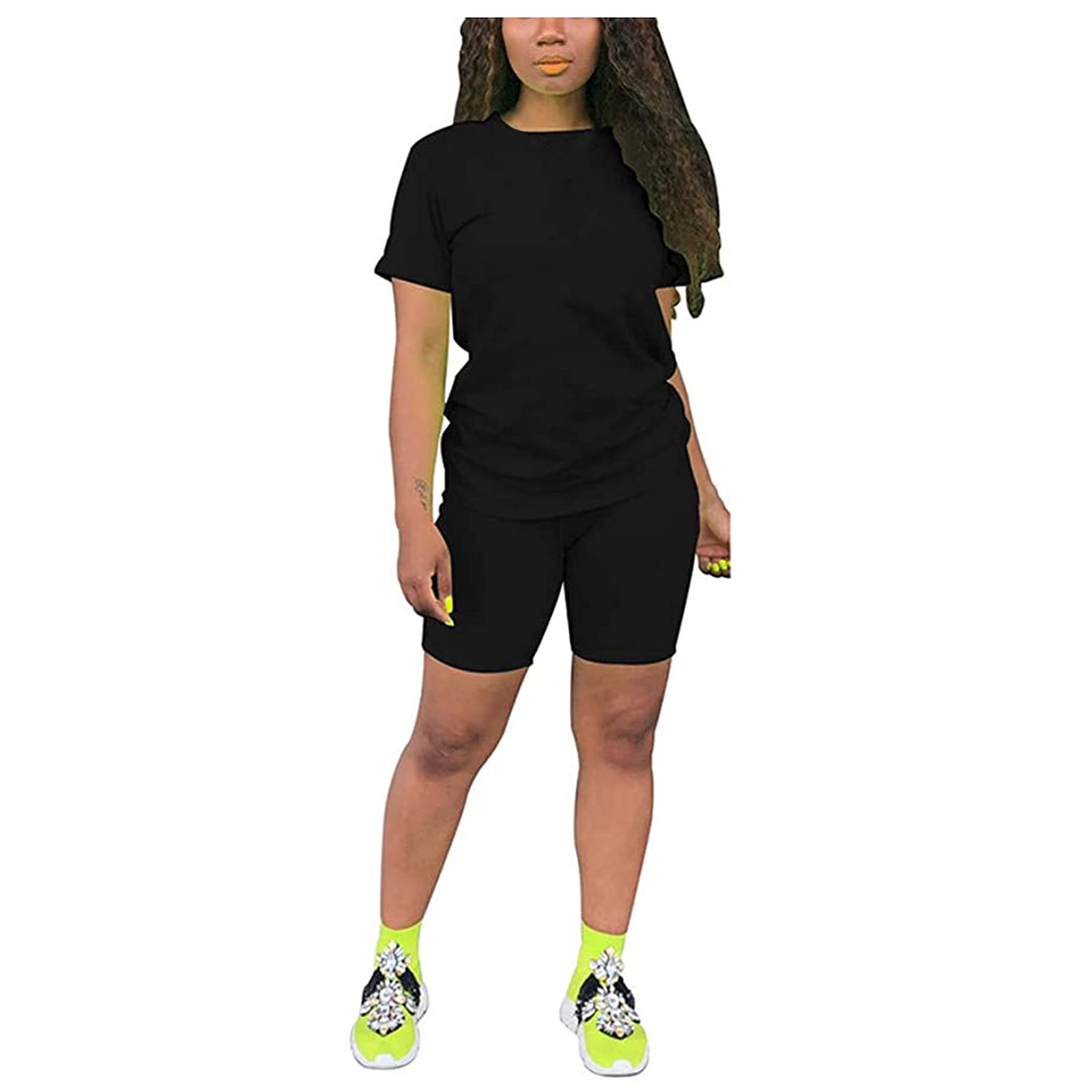 Women's Sexy Two Piece Outfit - Button Front Comfy Cami Top & Belted Shorts Set | Rave, Disco, Maid Costume | Perfect for Parties, Club Nights & Cosplay Events