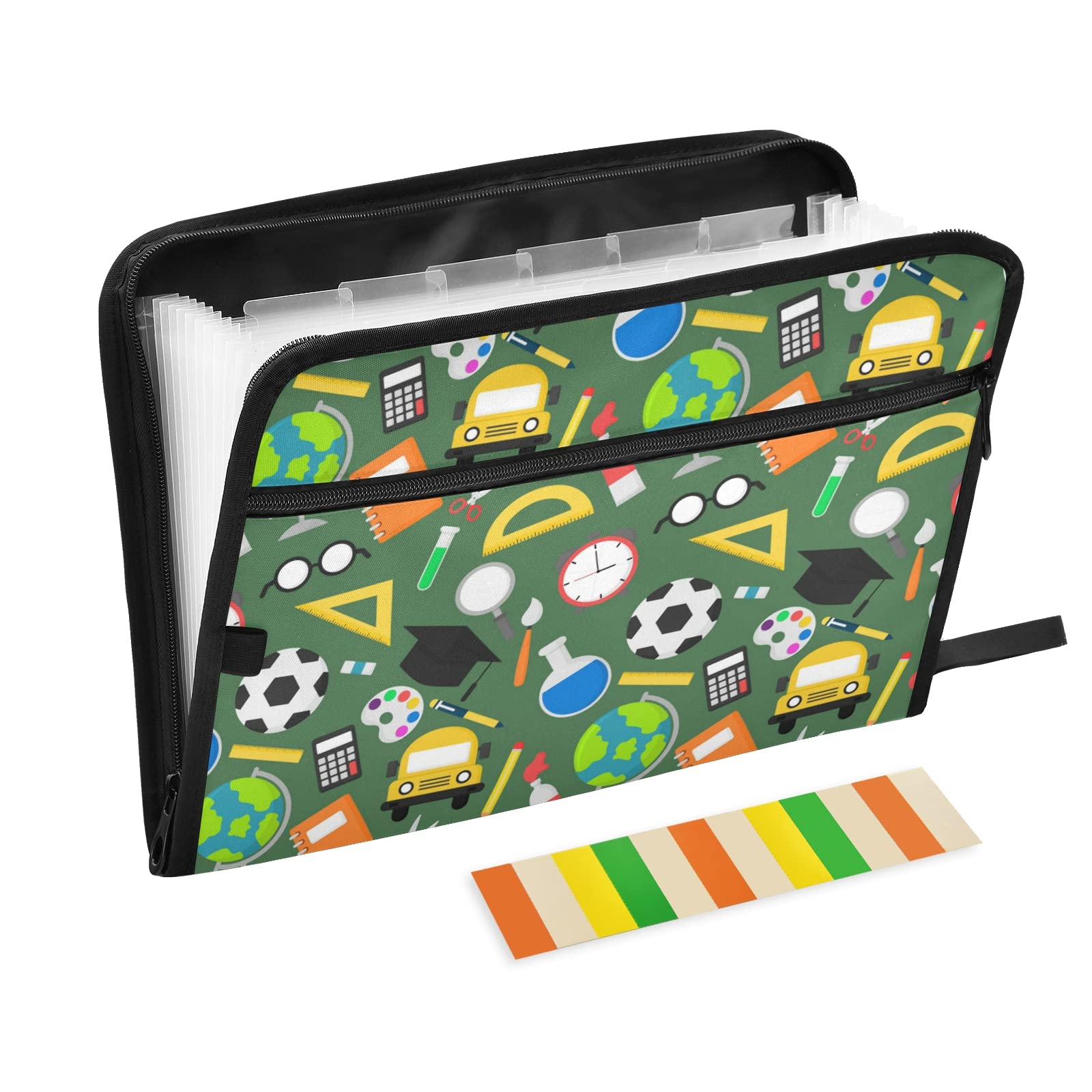 UMIRIKO 13-Pocket Expanding File Folder with Sticky Labels - Accordion Organizer for A4/Letter Documents - Zippered Closure for Secure Storage | Perfect for Office, School, and Home Organization