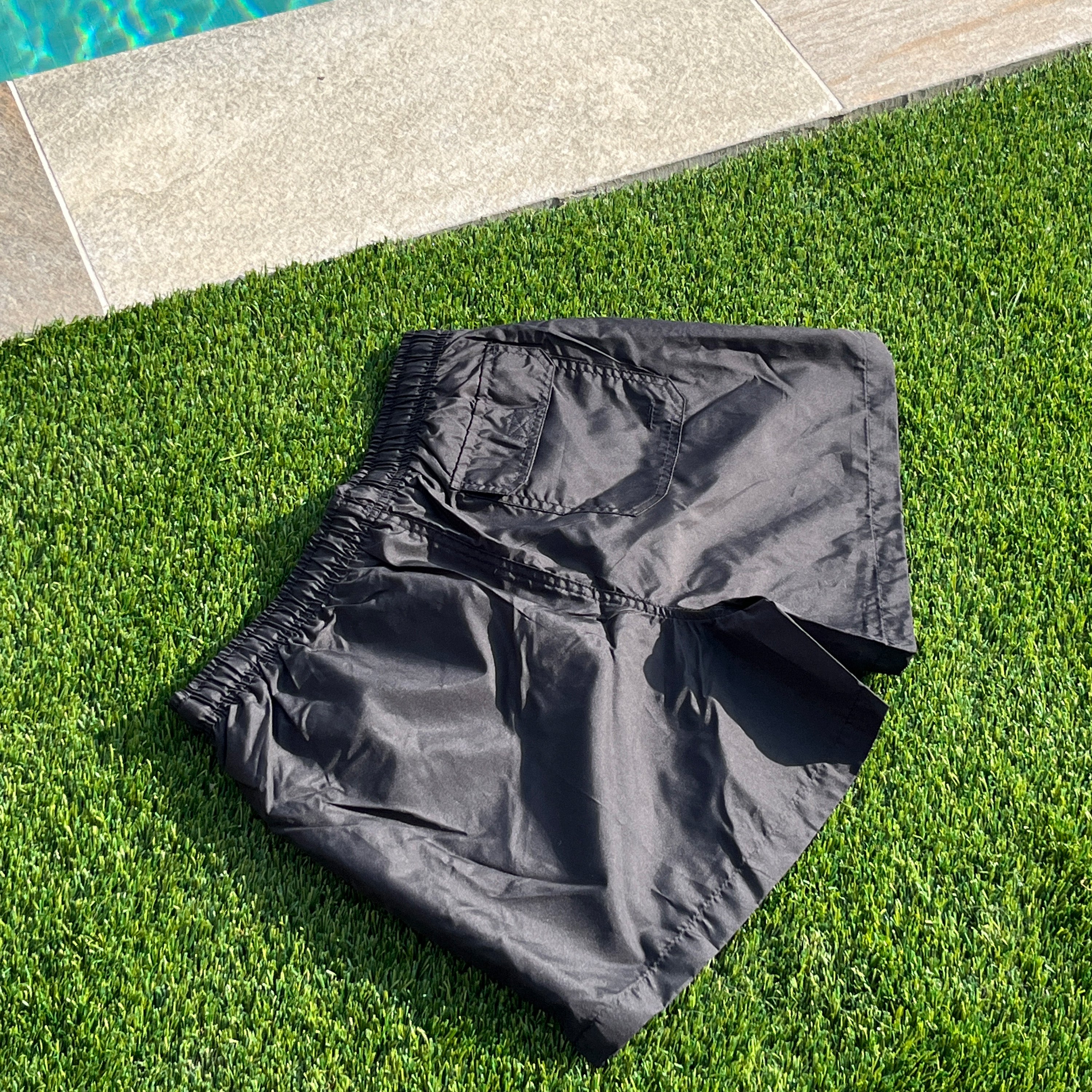 Icon Black Silicone Swim Trunks for Men - Comfortable & Quick-Drying Swimwear for Beach, Pool & Water Sports