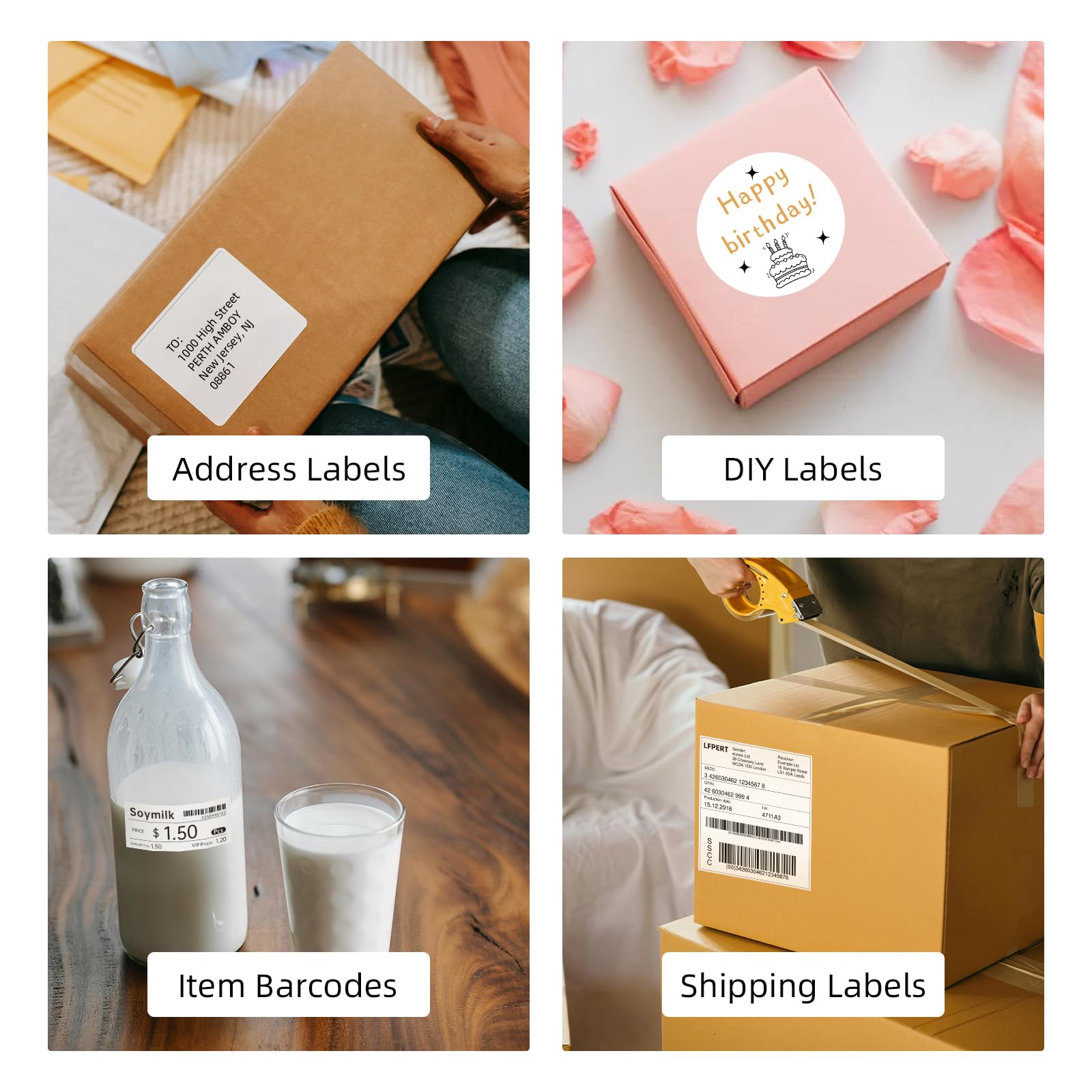 4x6 Thermal Shipping Label Printer - High Speed USB Barcode Printer for Amazon, eBay, USPS, FedEx | Compatible with Windows, Mac, Linux | Perfect for E-commerce, Warehouse & Small Business Shipping (White-Gray)