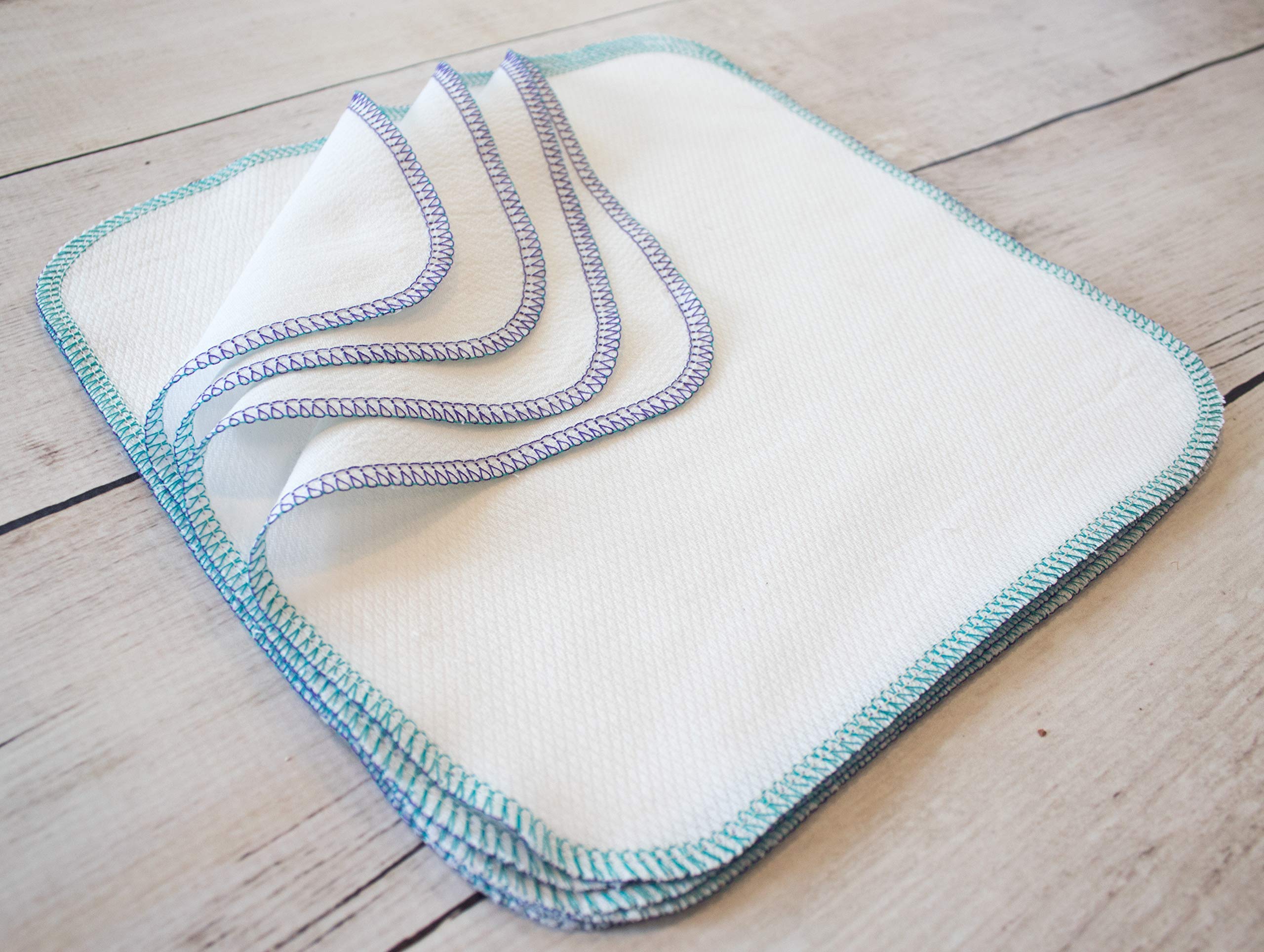 Eco-Friendly Reusable Paper Towels - 12 Pack Washable Cloth Towels for Kitchen, Sustainable & Soft Teal Purple Paperless Towels | Perfect for Cleaning, Spills & Eco-Conscious Homes (Bright White)