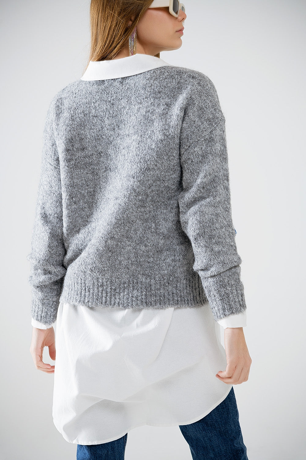Embroidered Star Pullover Sweater - Women's Casual Knit Top for Fall & Winter | Perfect for Cozy Outfits, Layering & Holiday Gatherings