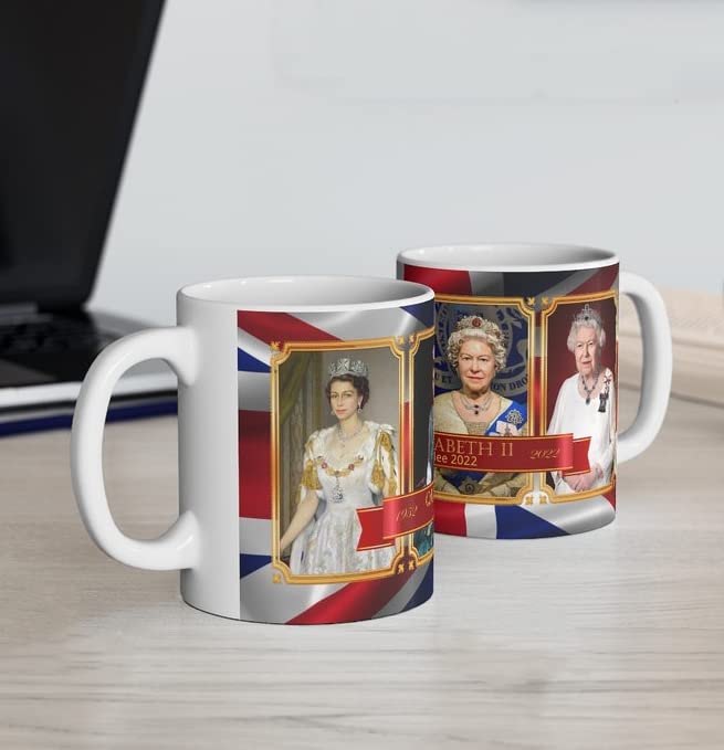 Queen Elizabeth II Platinum Jubilee 2022 Commemorative Ceramic Mug - British Royal Collectible Gift for Tea & Coffee Lovers - Perfect for Royal Memorabilia Collections & Jubilee Celebrations