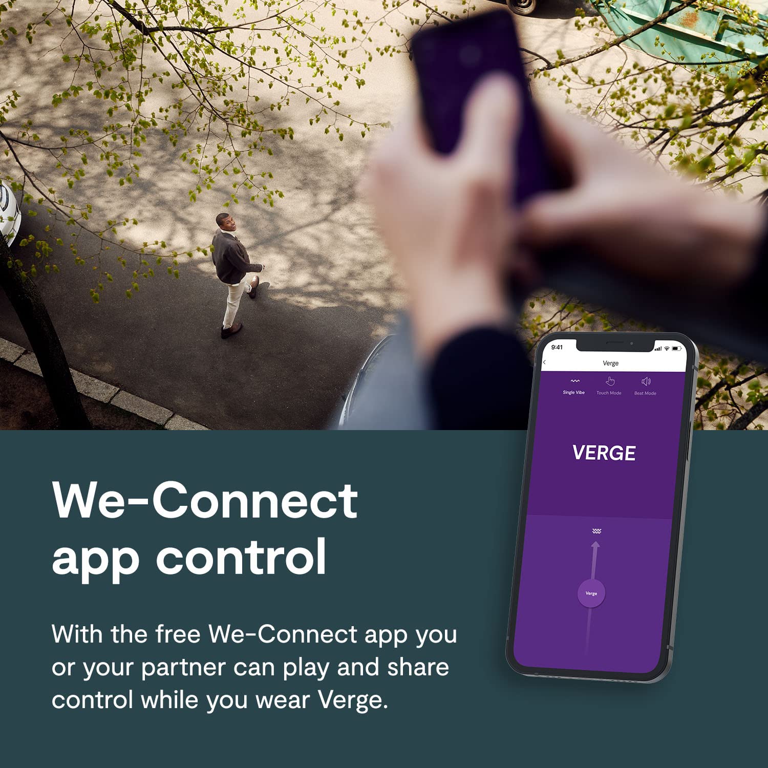 We-Vibe Verge Vibrating Cock Ring - App Controlled Male Vibrator with 10 Vibration Modes | Silicone Penis Ring for Men & Couples | Wearable Adult Toy for Enhanced Pleasure | Perfect for Couples Play & Solo Stimulation