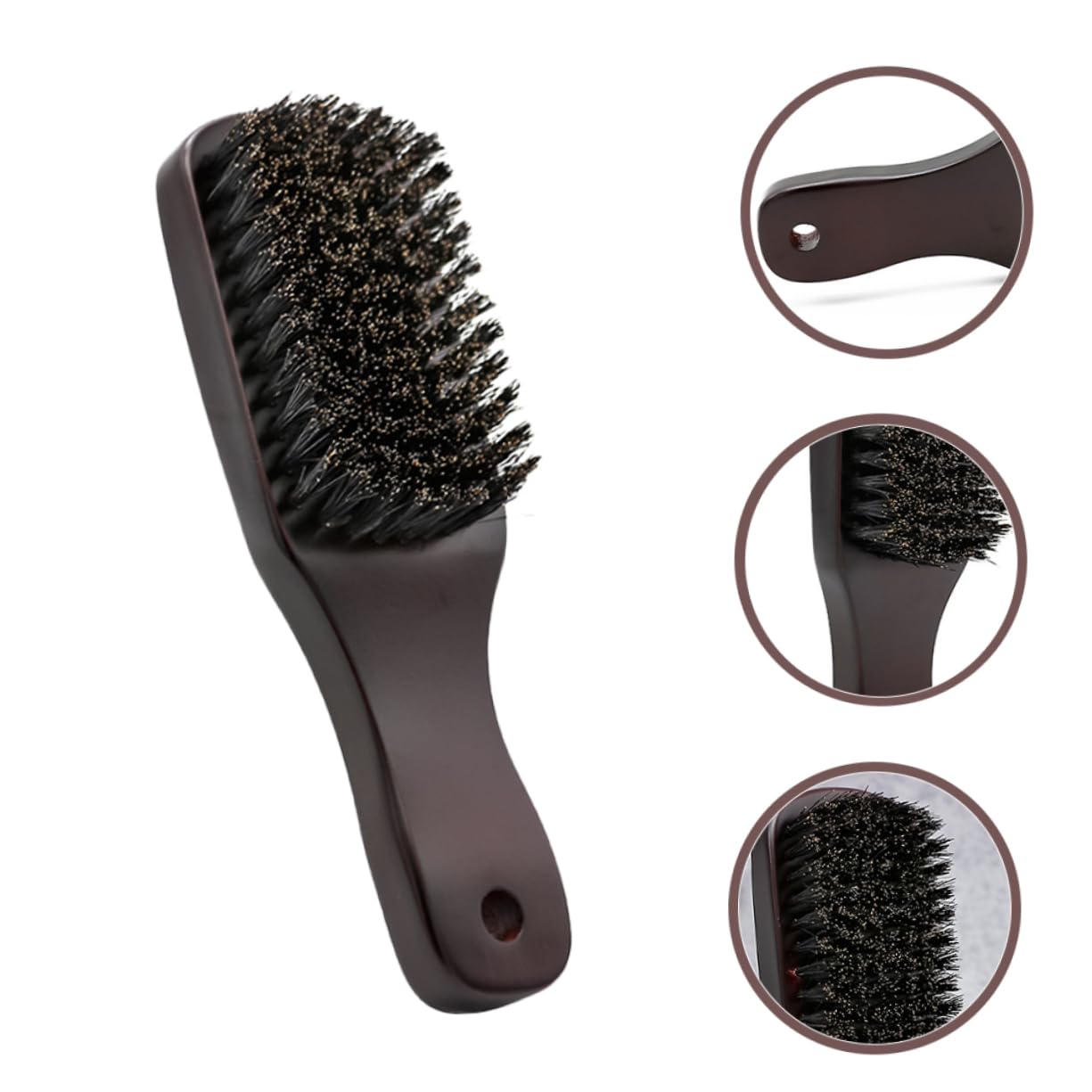 Lurrose Men's Beard Brush - Natural Bristle & Beech Wood Beard Grooming Brush for Styling Mustache & Facial Hair - Perfect for Daily Grooming, Travel & Salon Use