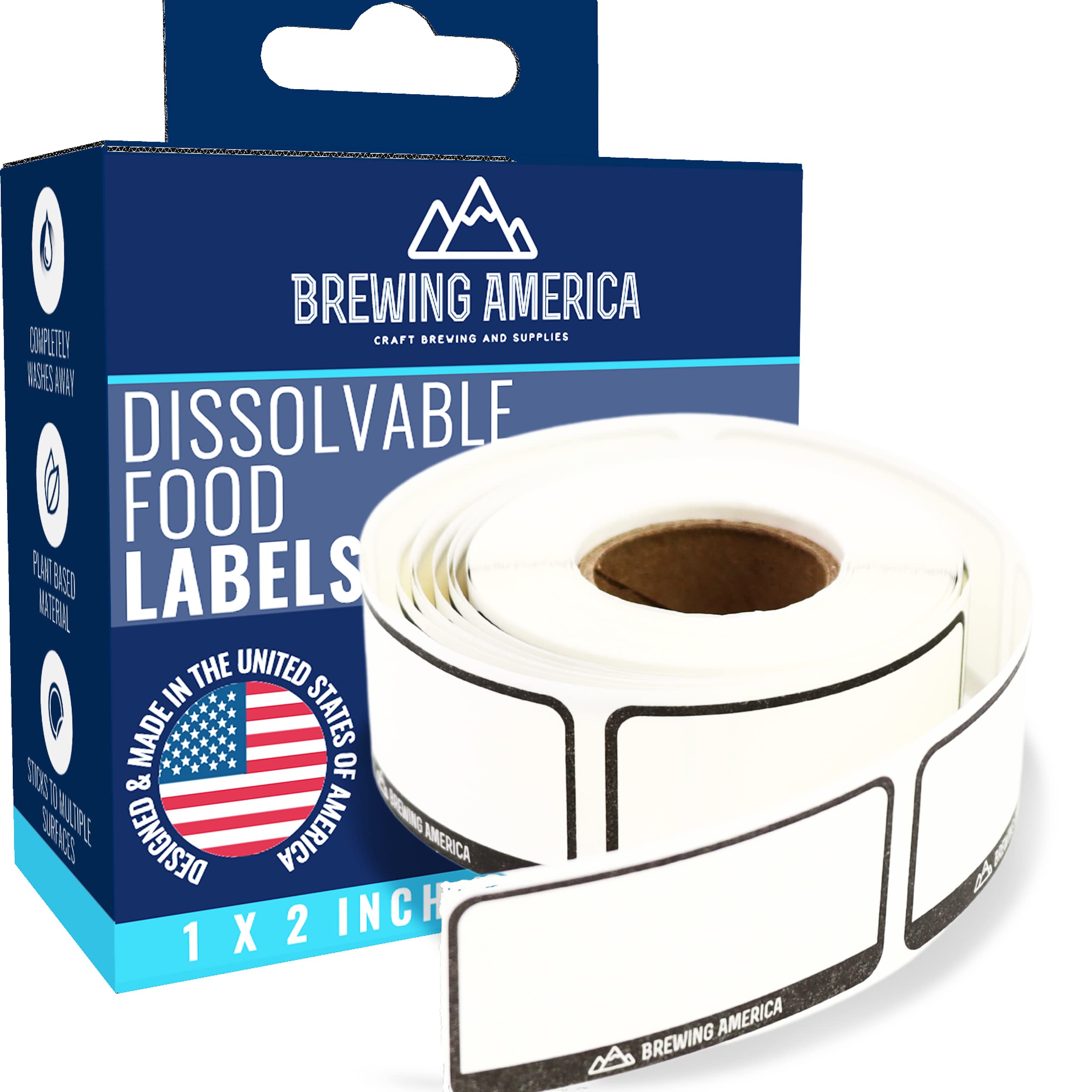 Dissolvable Food Labels for Containers - Made in USA - No Residue, No Scrubbing - Perfect for Food Prep, Pantry Organization, Canning, Freezer Storage & Mason Jars - Ideal for Meal Planning, Leftover Labeling & Kitchen Organization