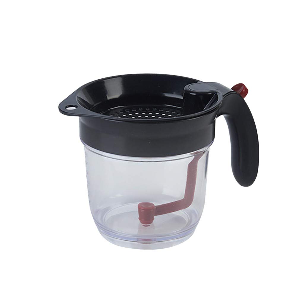 Zerlibeaful Fat Separator with Strainer & Bottom Separator - Kitchen, Dining & Bar Food Storage Container (Black, One Size) - Perfect for Gravy, Soup & Cooking Oil Separation
