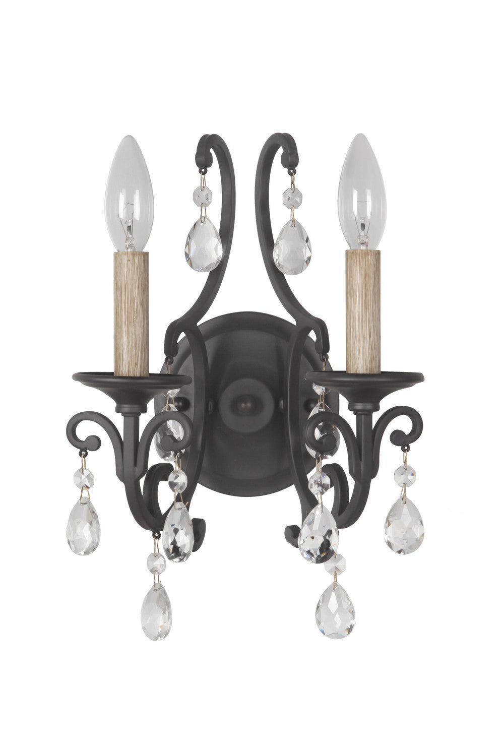 Bentley Two Light Wall Sconce in Matte Black - Modern Black Wall Light Fixture for Bedroom, Living Room & Hallway Lighting