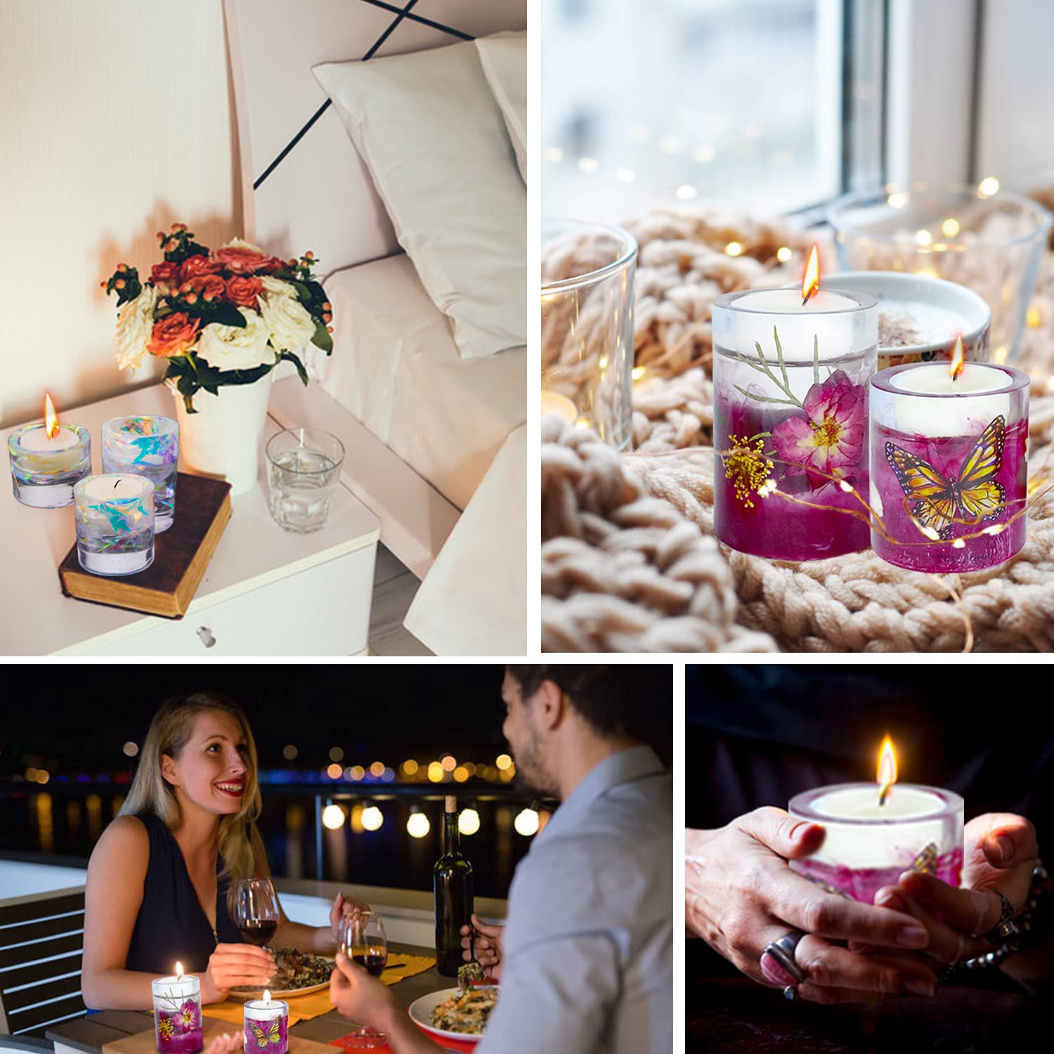 Premium Silicone Tealight Candle Holder Mold for Epoxy Resin - 3 Sizes Cylinder Pillar Candle Molds for DIY Resin Casting - Perfect for Wedding Decor, Home Centerpieces & Holiday Crafts