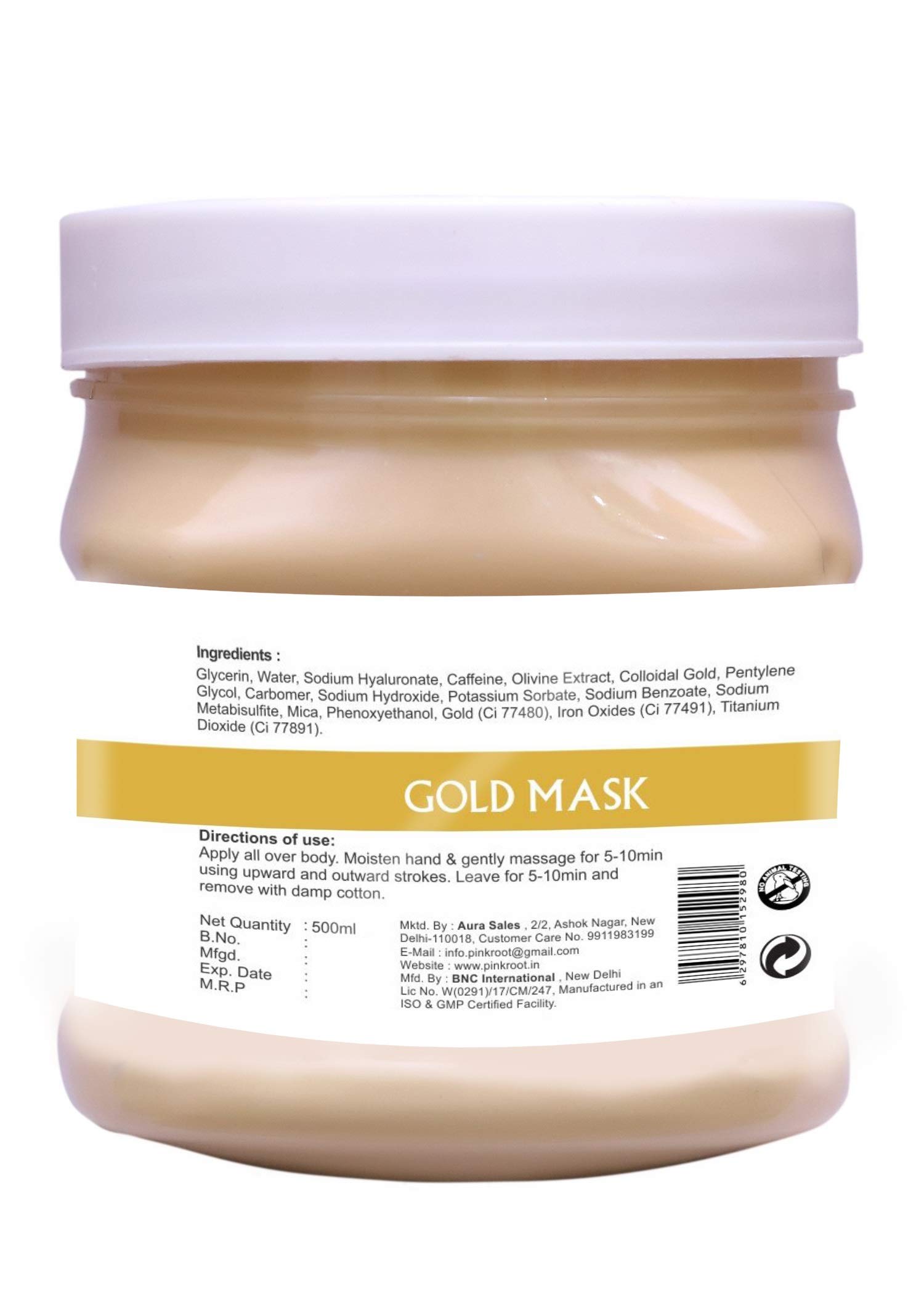Premium Pink Root Kiwi Massage Gel & Gold Facial Mask Set - 500ml Each | Hydrating Skincare Duo for Spa, Relaxation & Glowing Skin Care Routine