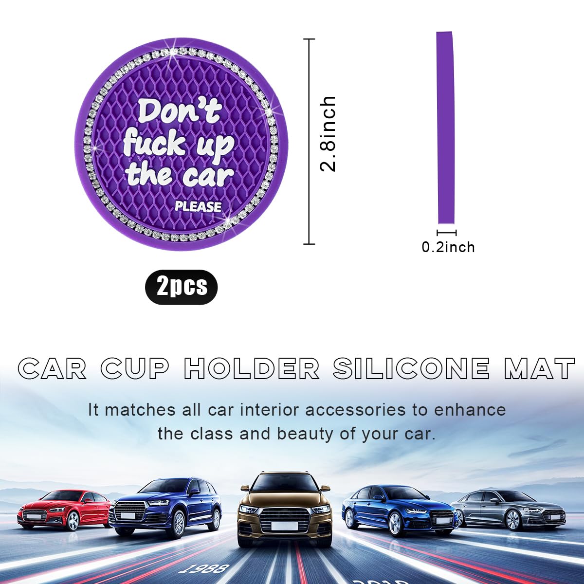 Bling Car Cup Coaster - 2.75