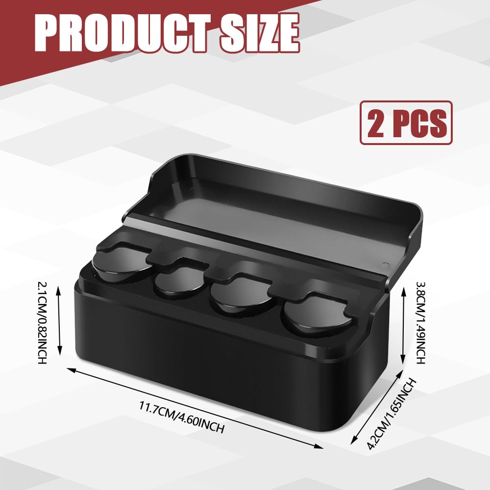 2PCS Universal Car Coin Holder - Portable Mini Change Storage Box with 4 Compartments for Quarters/Nickels/Dimes/Pennies - Perfect Organizer for Car, Truck & SUV - Keep Your Vehicle Neat & Tidy While Driving