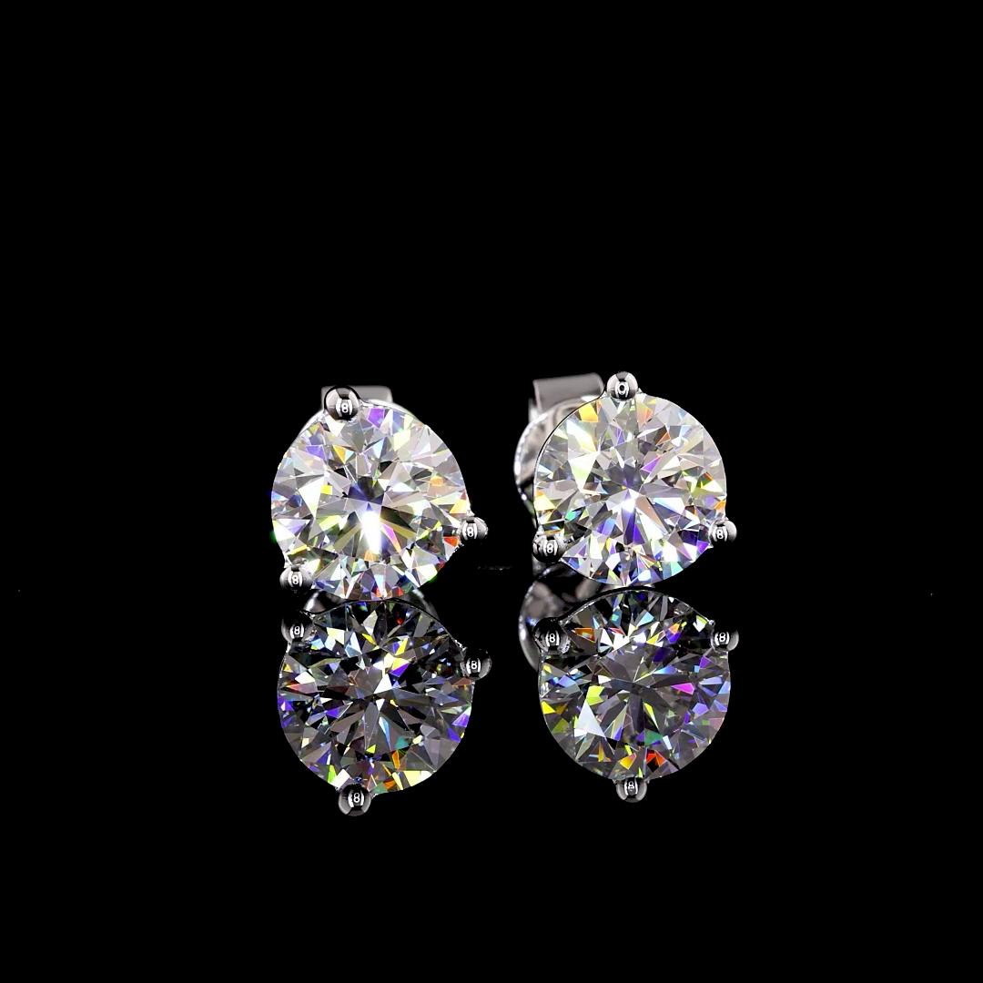 2.33 Carat Lab Grown Round Diamond Earrings in 14K White Gold - G Color VS2 Clarity Martini Style for Wedding, Anniversary & Special Occasions