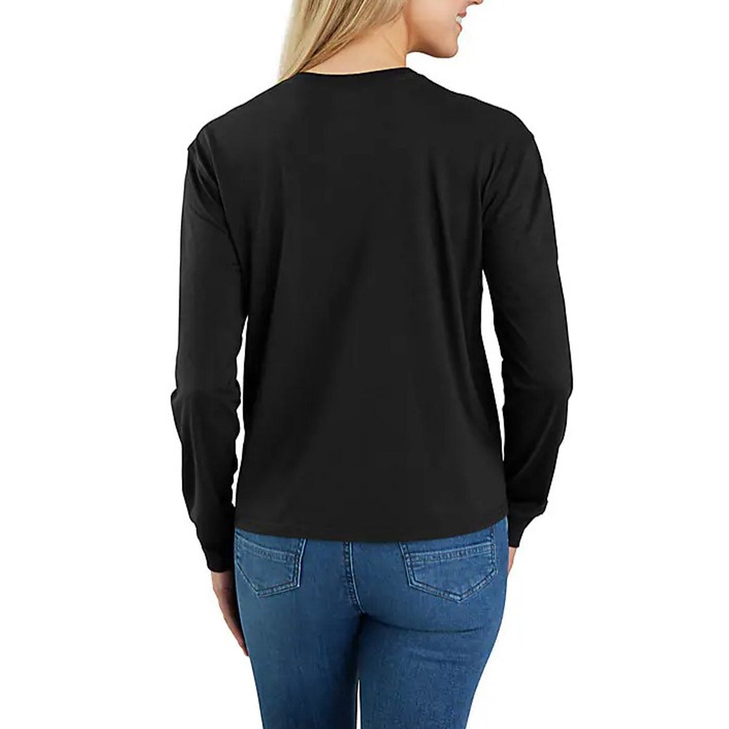Carhartt Women's Loose Fit Lightweight T-Shirt - Long Sleeve Crewneck Pocket Tee with Tencel Fabric for Comfort | Perfect for Work, Outdoor Activities & Casual Wear