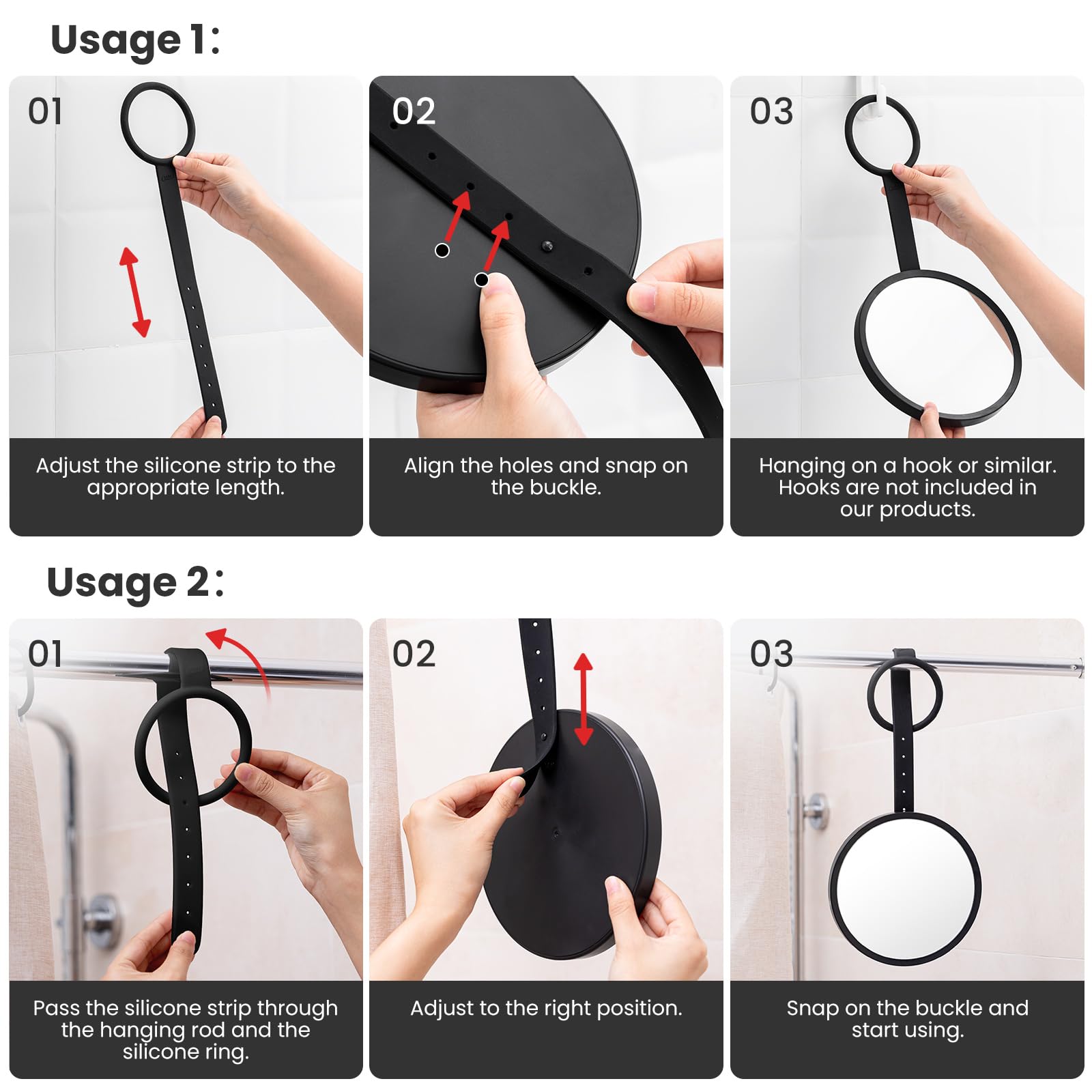 Fogless Shower Mirror for Shaving - Travel & Bathroom Accessories for Men & Women