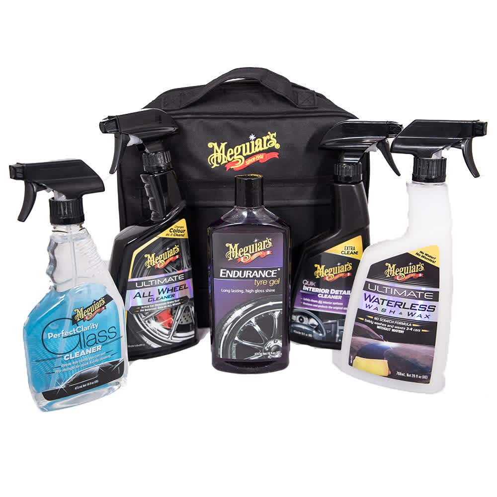 Meguiar's Complete Car Cleaning Kit - Wash, Wax, Wheel & Interior Detailing Kit with Storage Bag - Perfect for Car Wash, Waxing & Detailing at Home or Professional Use