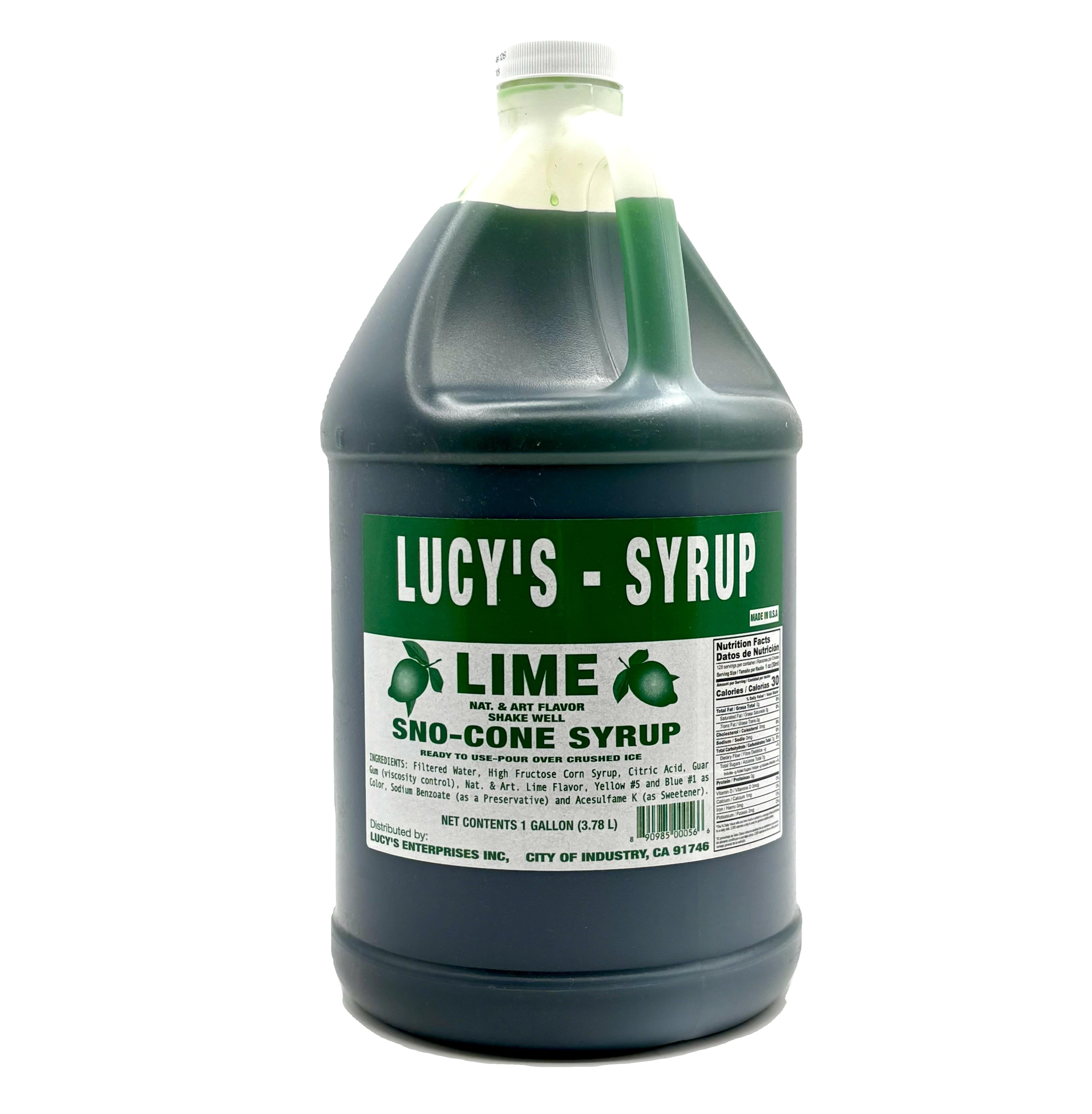 Lucy's Premium Lime Snow Cone Syrup - 128oz Bottle for Shaved Ice, Slushies & Cocktails | Refreshing Summer Treat for Parties & Events