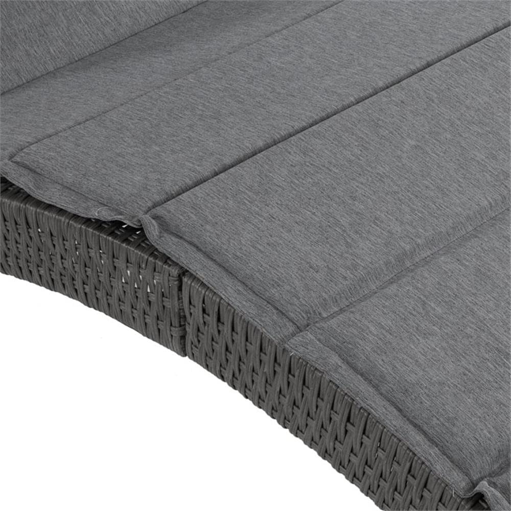Furniture of America Muse & Lounge Co. Fields Outdoor Chaise Lounge - Gray PE Wicker Rattan Patio Furniture for Poolside, Garden & Backyard Relaxation