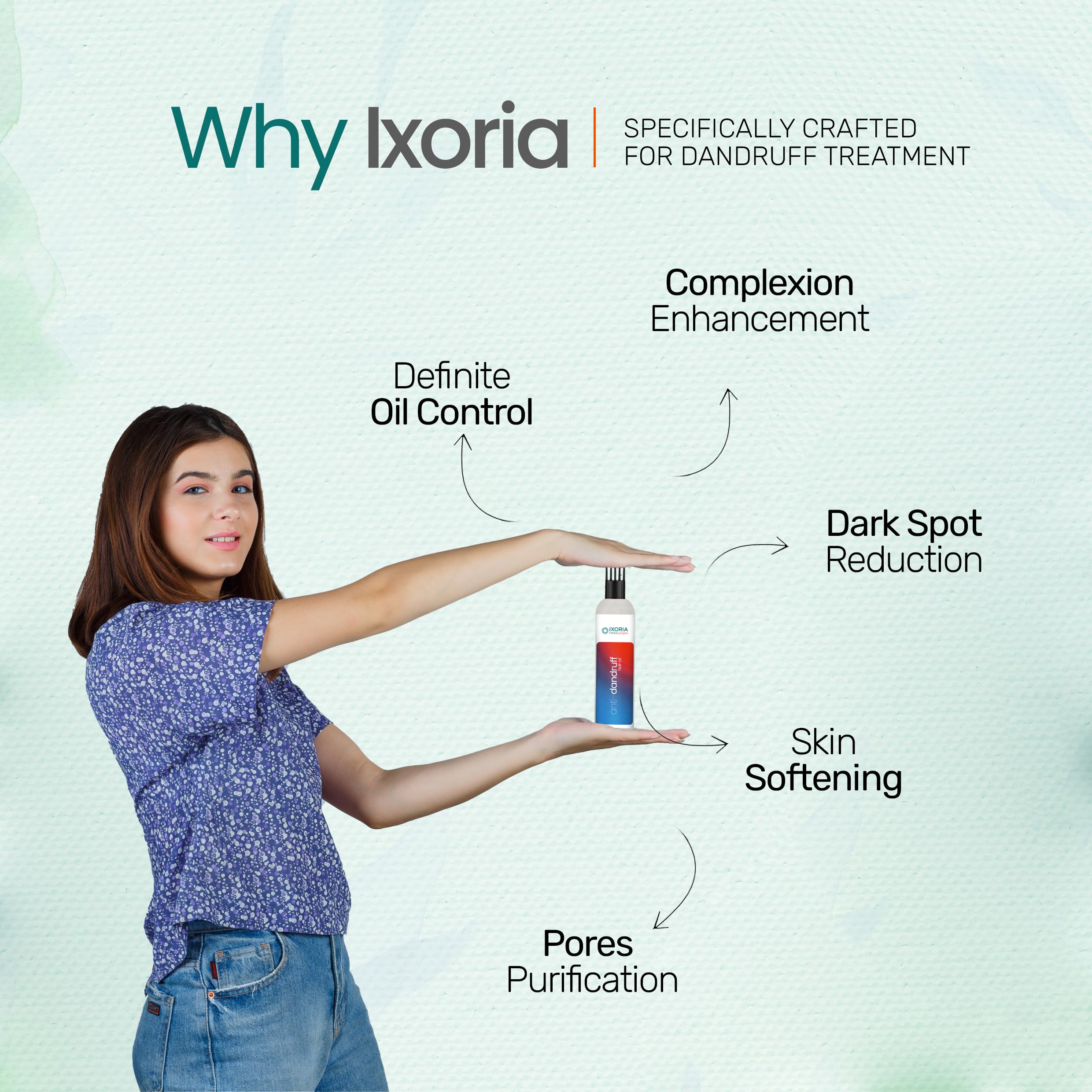 Ixoria Anti-Dandruff Hair Oil - Pure Ayurvedic Treatment for Scalp Itching, Hair Fall Reduction & Growth Promotion | Unisex | Perfect for Daily Hair Care & Scalp Health Maintenance