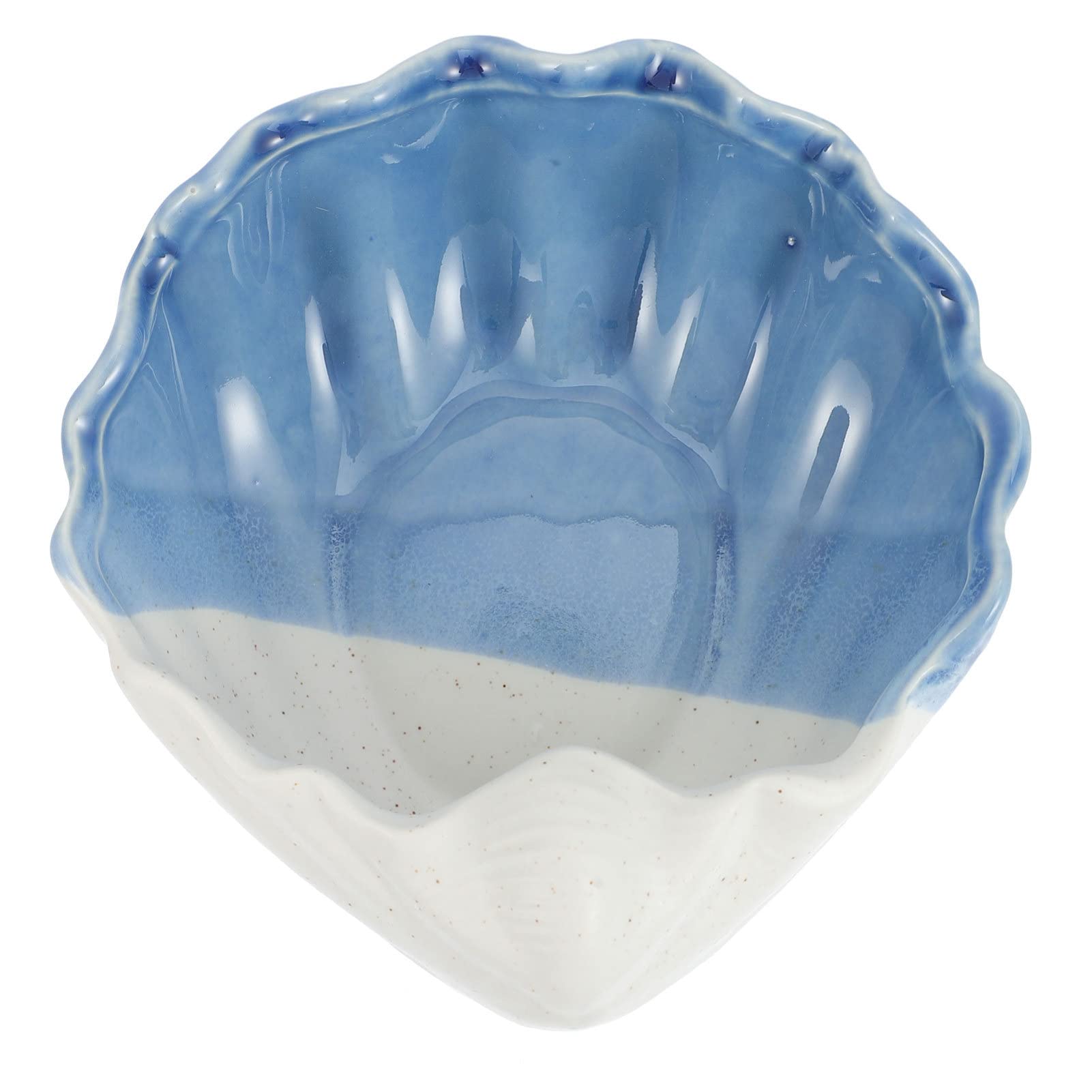 Hemobllo Ceramic Shell Jewelry Display Tray - Handcrafted Seashell-Shaped Trinket Dish for Necklace, Ring & Earring Organizer | Perfect for Beach Themed Decor, Bathroom Storage & Gift Packaging