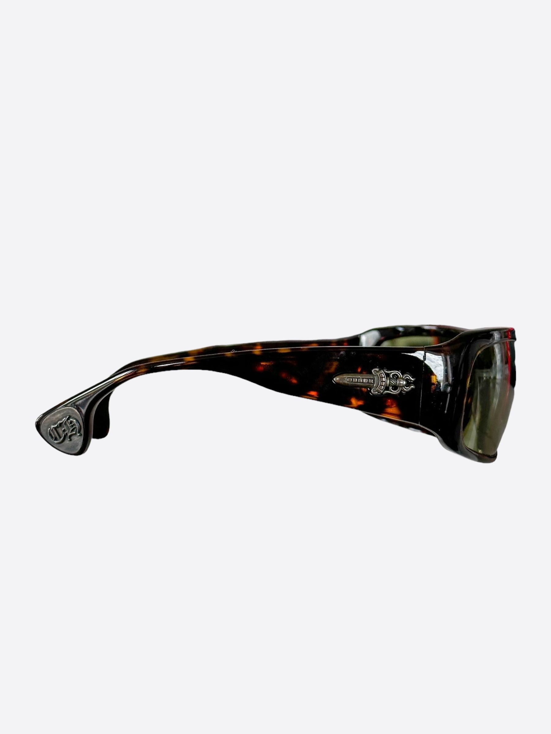 Chrome Hearts Brown Tortoise Dixie Normus Sunglasses for Men & Women - Luxury Fashion Eyewear for Outdoor Activities & Travel