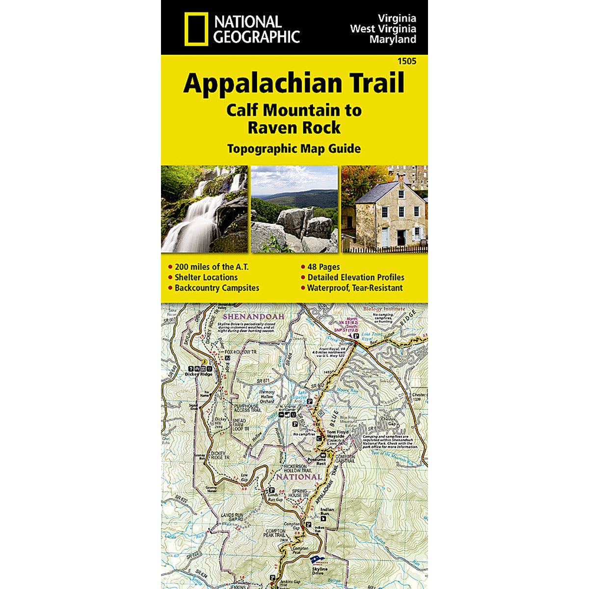 Appalachian Trail Map - Calf Mountain to Raven Rock Hiking Guide for VA, WV, MD | Detailed Topographic Map for Outdoor Adventures & Backpacking
