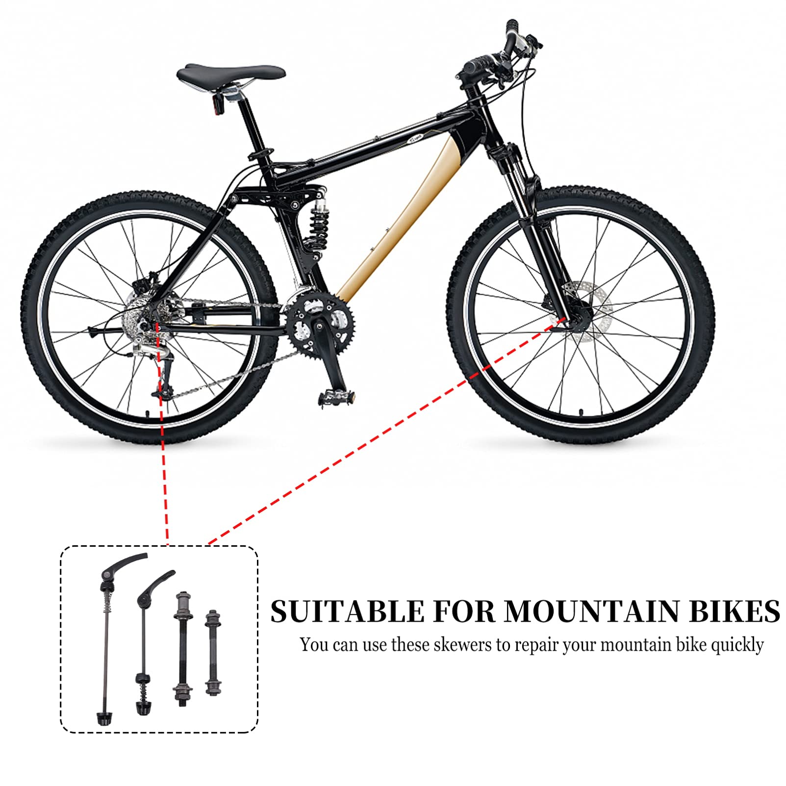 BESPORTBLE Bike Headset Removal Tool Set - Quick Release Rubber Bracelets & Metal Cup Remover for Bicycle Maintenance - Perfect for MTB, Road Bike Repair and DIY Cycling Projects