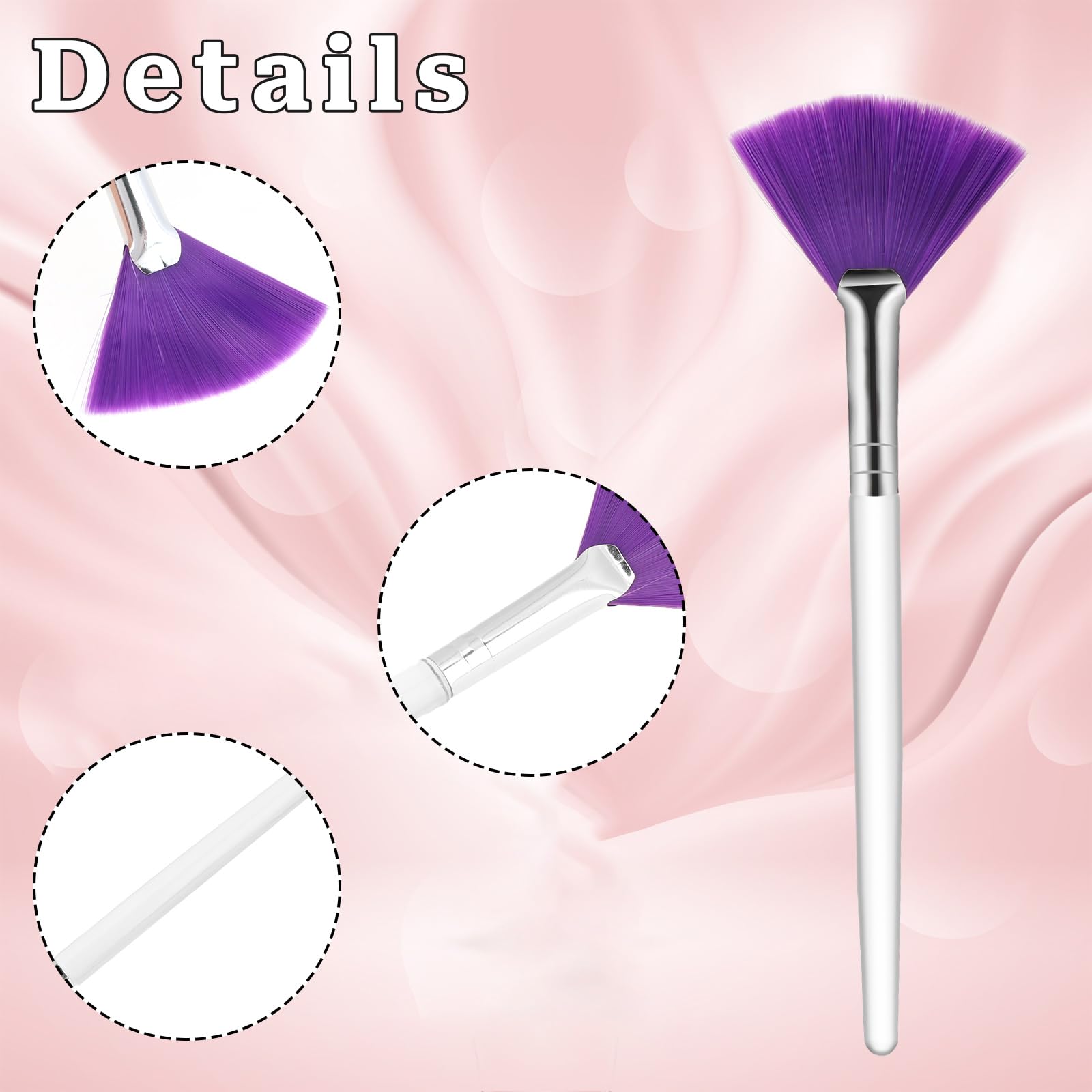 6 Pcs Soft Fluffy Makeup Brush Set for Facial Mask Application - Purple Handle Cosmetic Applicator Tools | Perfect for Skincare, Foundation, and Cream Blending