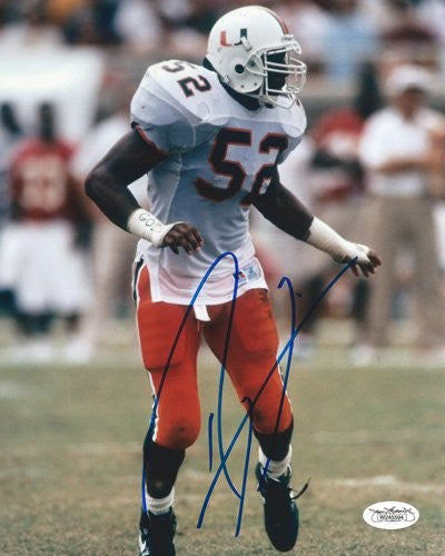 Ray Lewis Autographed Miami Hurricanes 8x10 NCAA Photo - Signed JSA Certified - Perfect for Sports Memorabilia Collectors and Football Fans Display