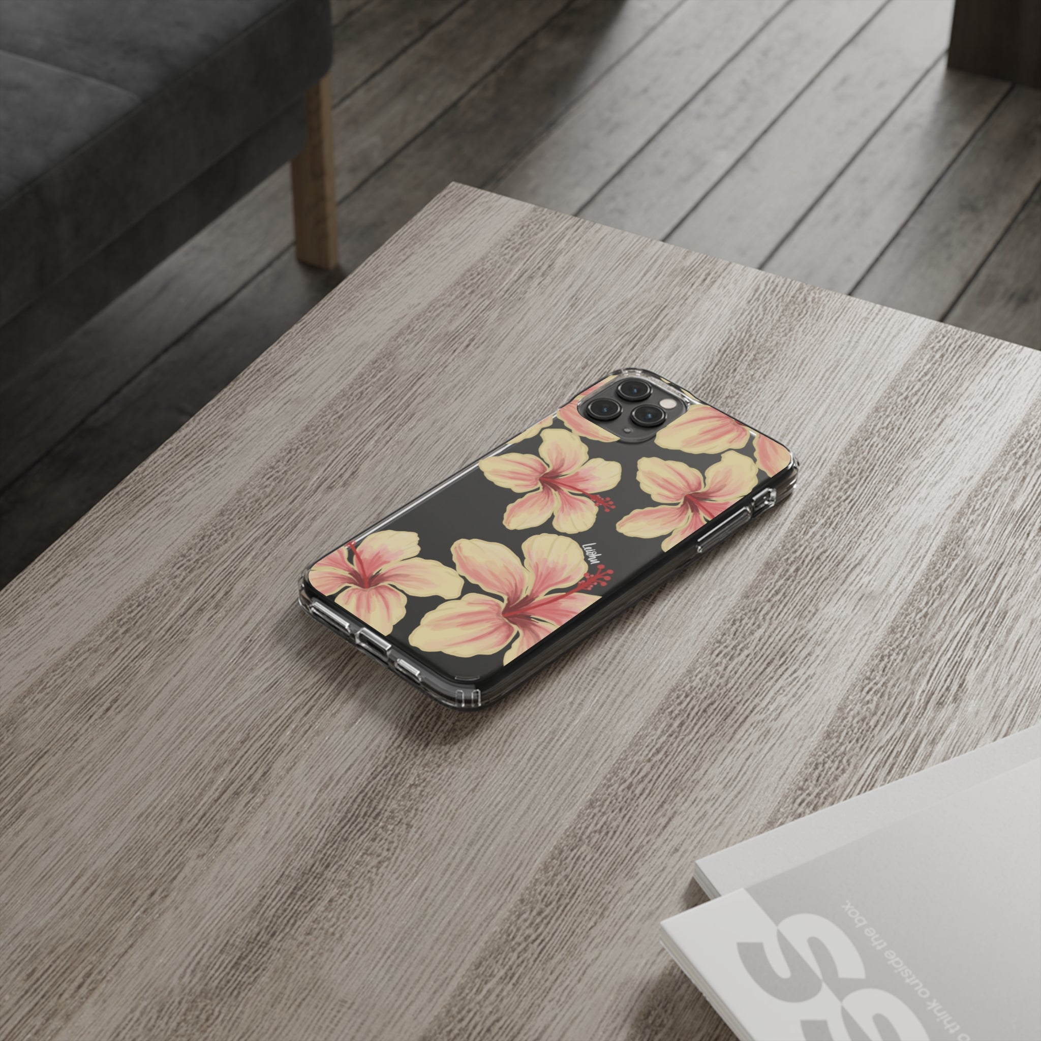 Premium Clear Hibiscus Ke'oke'o Phone Case - Shatterproof Protective Cover for iPhone & Samsung - Perfect for Beach, Travel & Everyday Use
