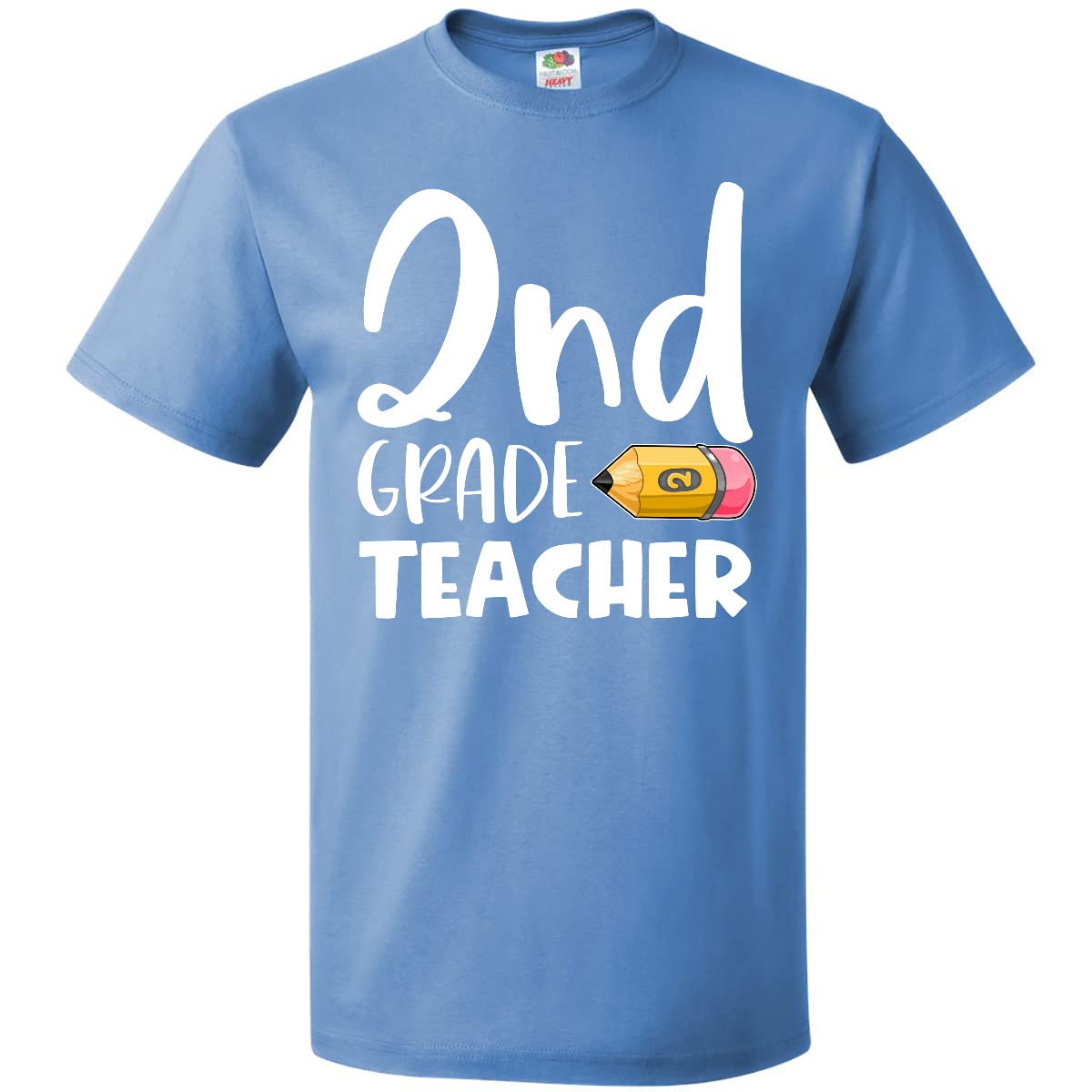 Inktastic Second Grade Teacher Pencil Graphic T-Shirt - Fun & Comfortable Tee for Educators, Back to School, Teacher Appreciation Gifts