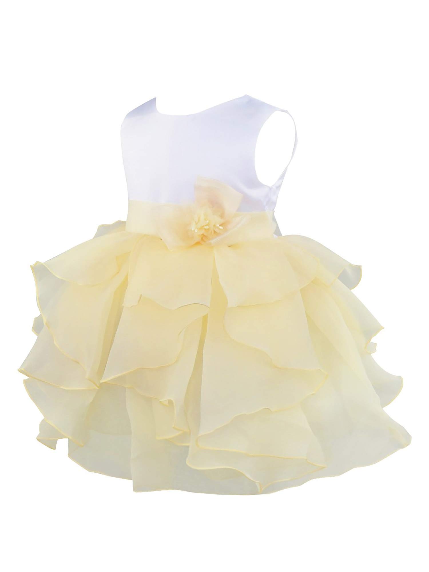 FEESHOW Baby Girls Ruffle Flower Baptism Dress - Christening Gown, Wedding Party Tutu Dress for Special Occasions - Perfect for Baptisms, Weddings, Birthdays & Photo Shoots