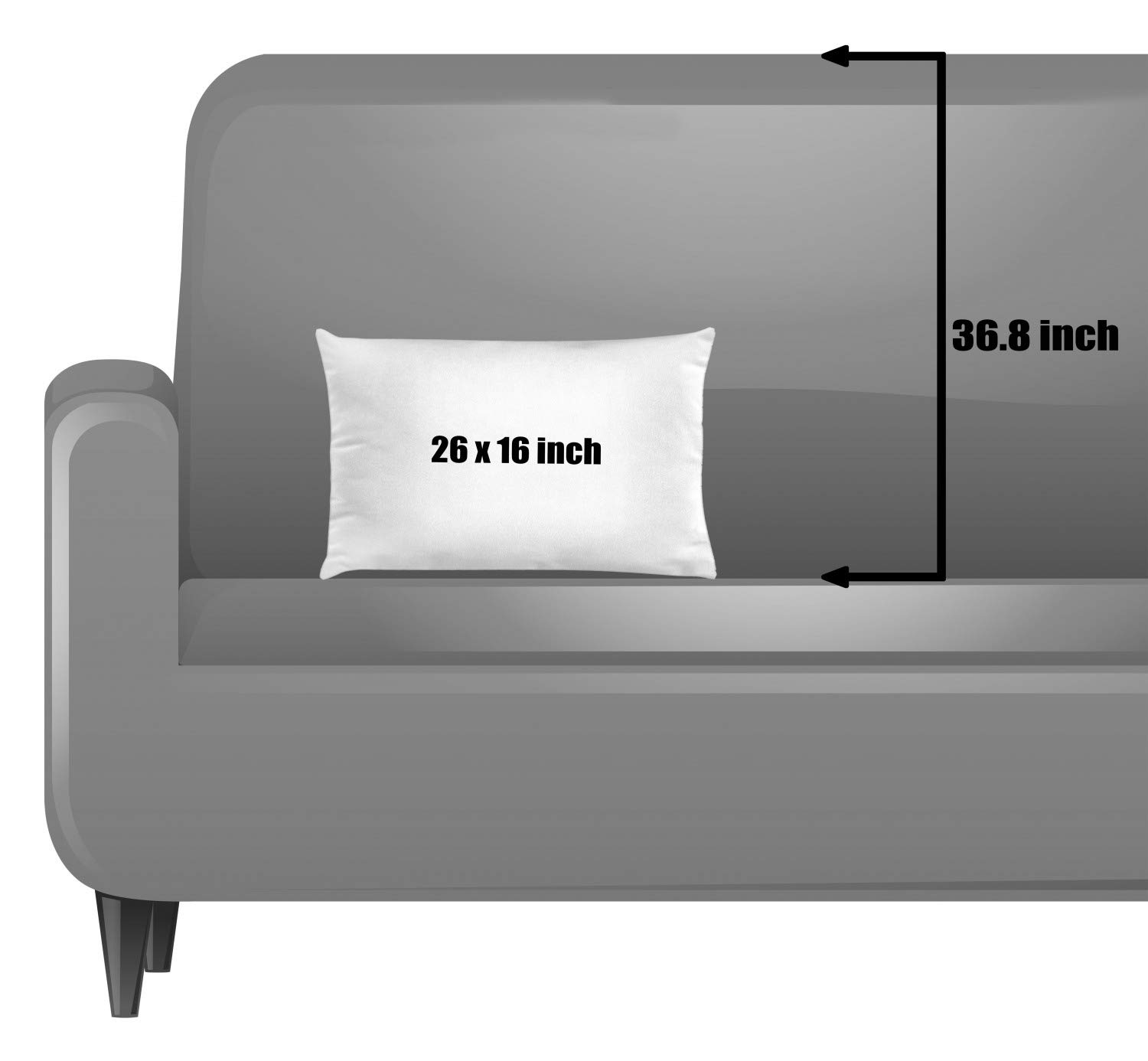 Lunarable Doodle Style Video Game Controller Sketch Throw Pillow Cover - 26x16 Inch Decorative Square Cushion Case in Black & White - Perfect for Gaming Rooms, Living Room Decor & Gamer Gifts