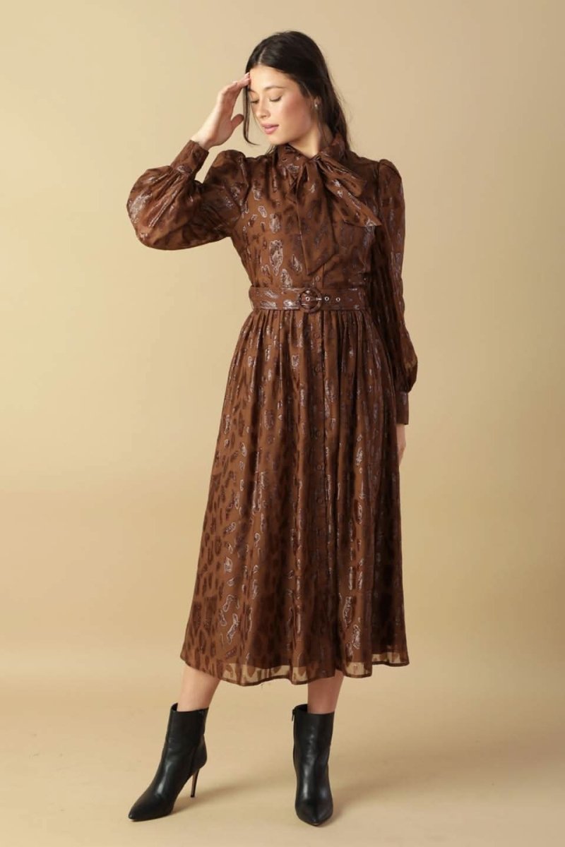 ALONG THE WAY Woven Midi Dress for Women - Flowy Boho Summer Dress with Pockets - Perfect for Beach Vacations, Date Nights & Casual Outings