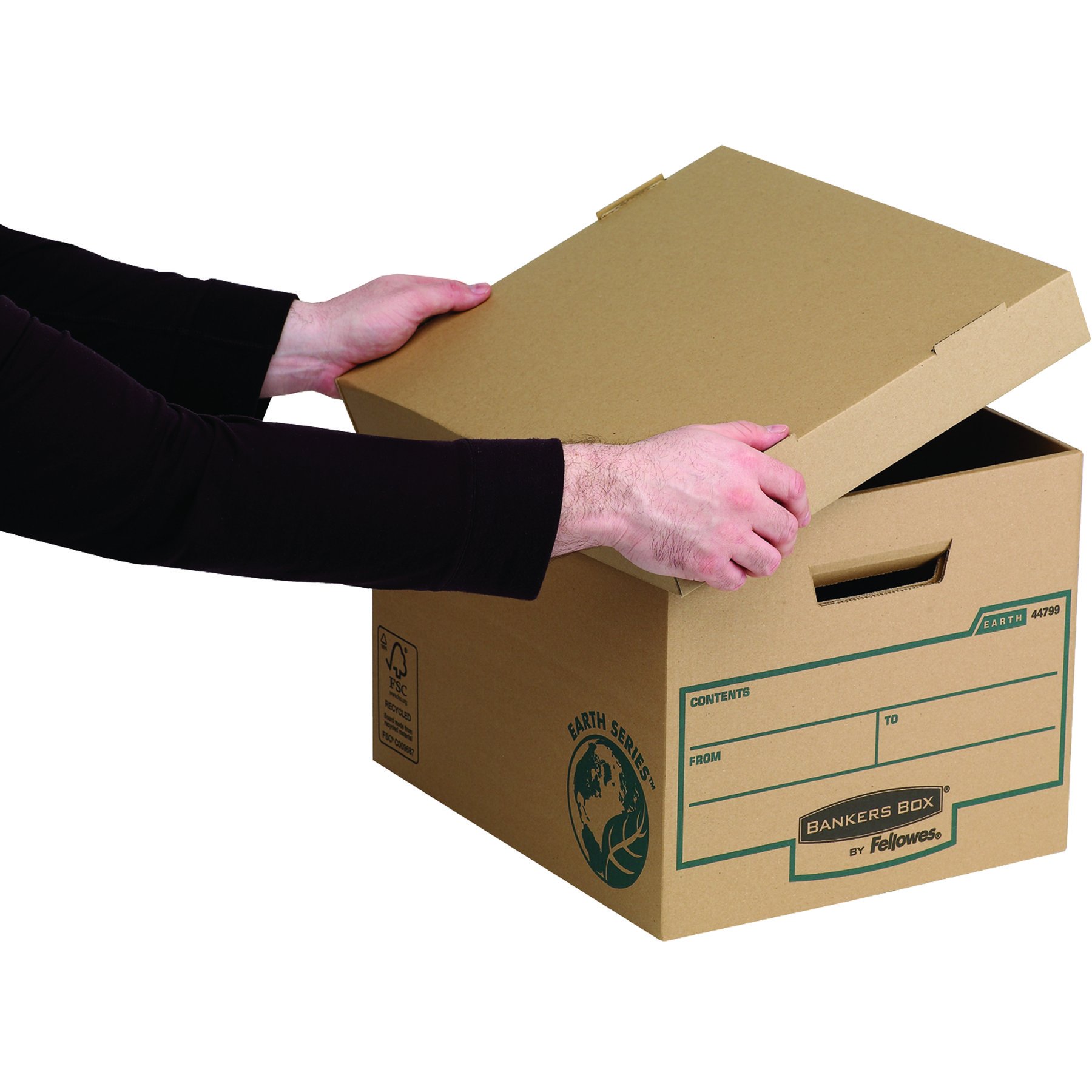 Bankers Box Earth Series Heavy Duty Storage Boxes - 10 Pack | Durable Moving & File Storage for Office, Home & Business Organization