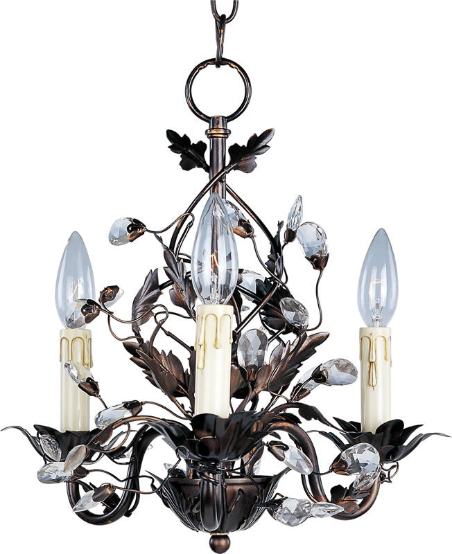 14W Elegant 3-Light Chandelier in Oil Rubbed Bronze Finish - Perfect for Dining Room, Bedroom, or Entryway Lighting