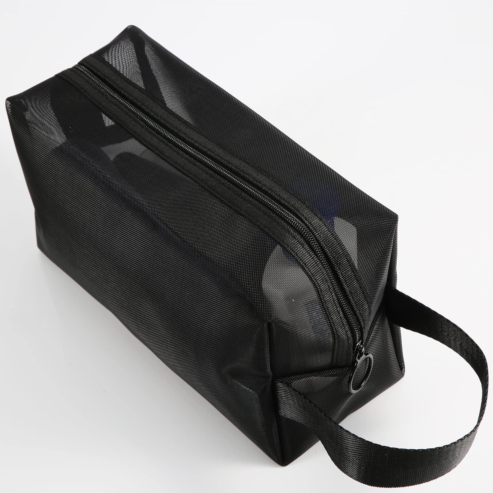 LUTER Black Mesh Shower Caddy - Portable Zippered Toiletry Bag for Travel & Bathroom Organization