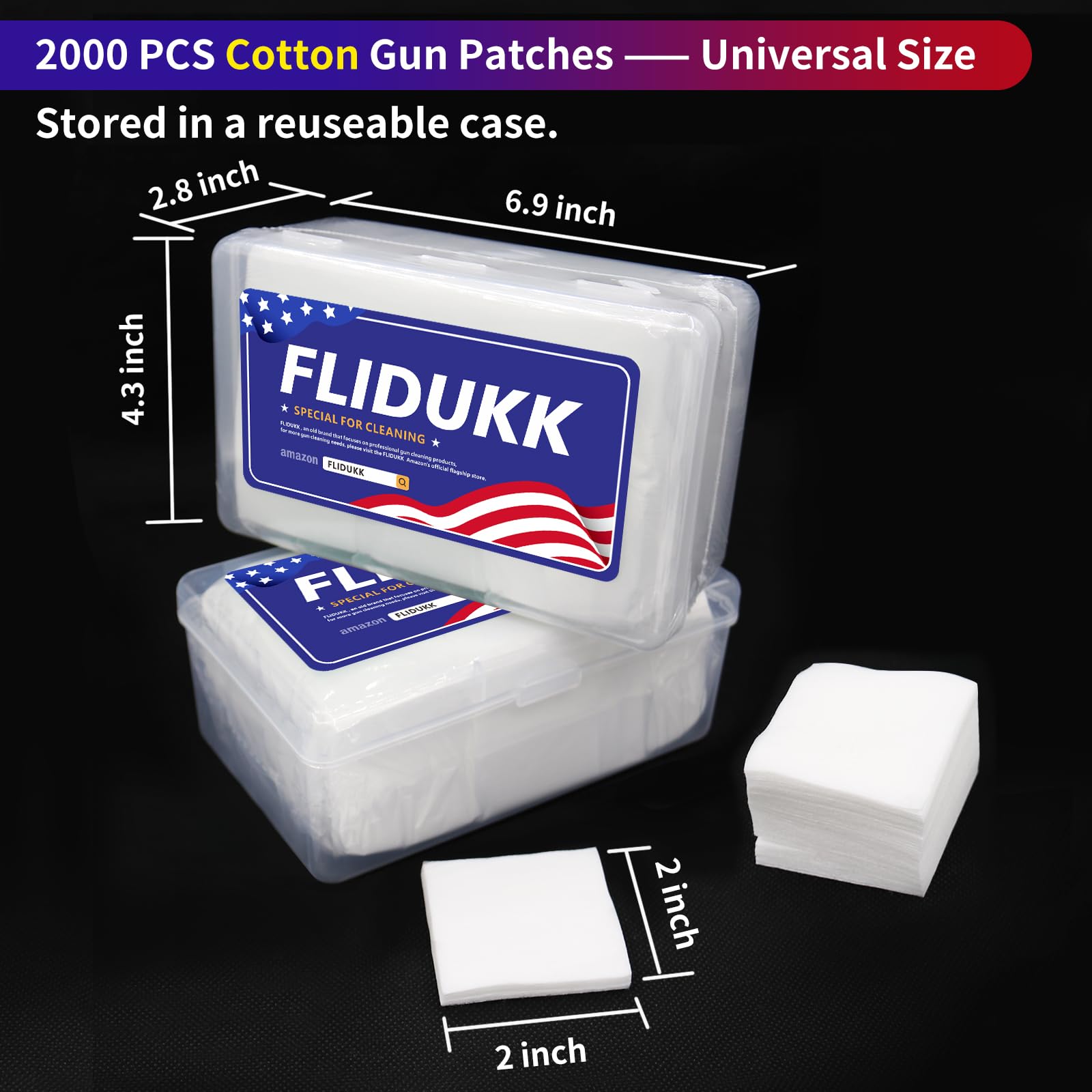 Premium Cotton Gun Cleaning Patches & Lint-Free Cloth - Universal Firearm Cleaning Kit with 1000/2000 Patches & 1/2/4 Bottles 30ml CLP Oil - Perfect for Rifle, Pistol, and Shotgun Maintenance at Home or Range