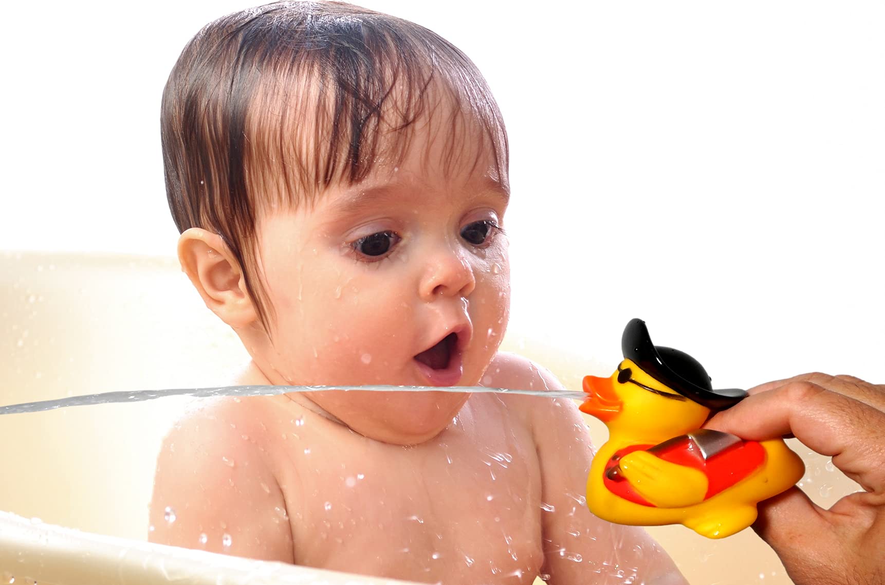 JA-RU 24-Pack Assorted Yellow Rubber Duck Water Squirters - Fun Baby Bath Toys for Kids, Floating Pool & Beach Party Favors - Perfect for Bath Time, Summer Parties & Toddler Sensory Play