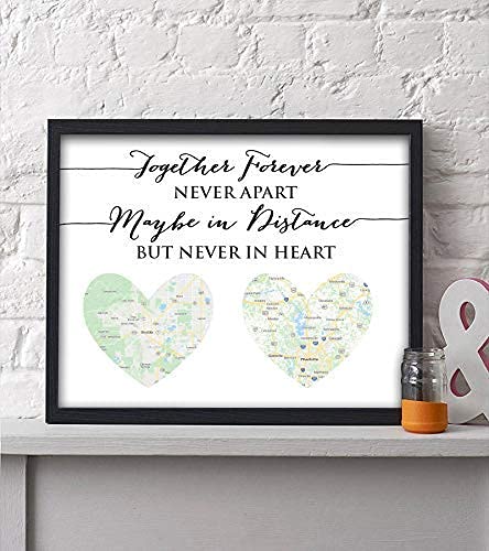 Personalized Home Map Print - Unique Going Away & Long Distance Gift for Friends, New Homeowners & Moving Away - Perfect Housewarming, Farewell & Keepsake Present for Loved Ones