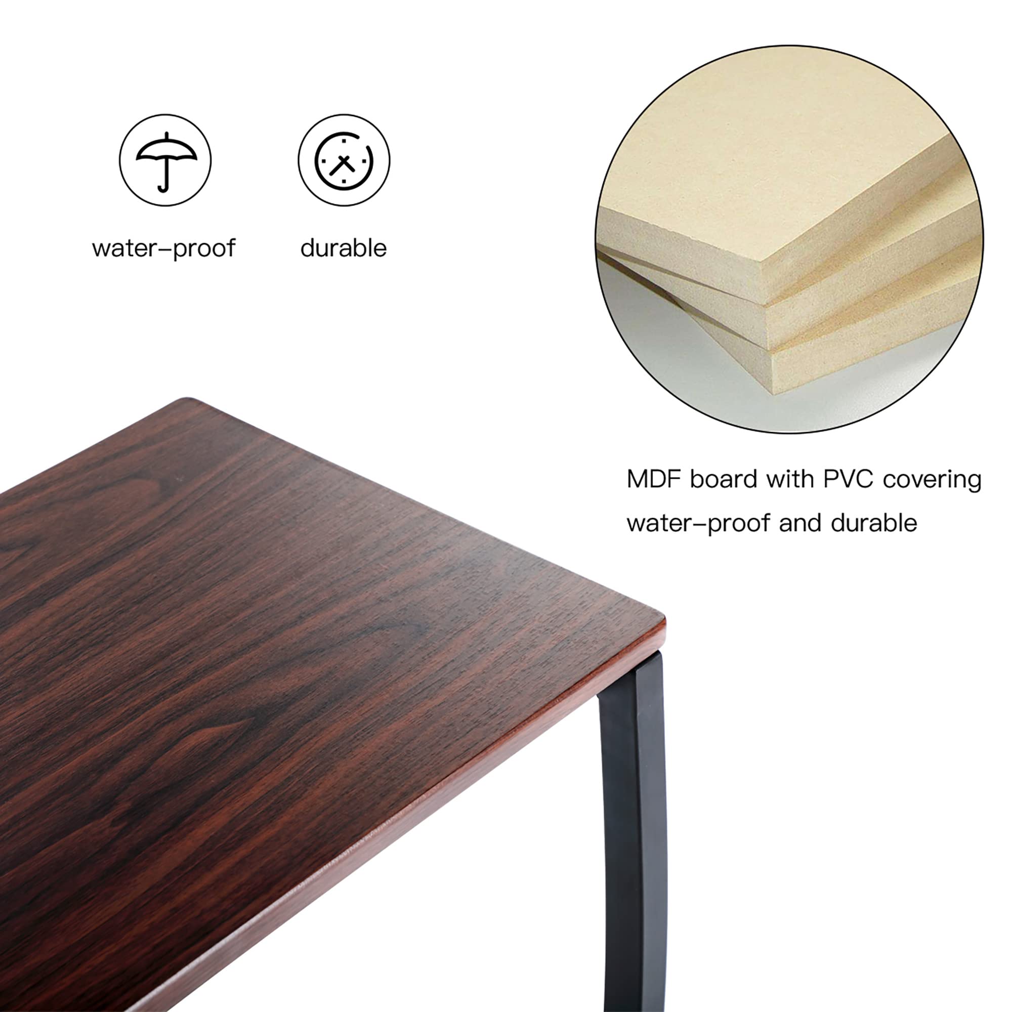 JAXPETY C-Shape TV Tray Table - Compact Desk for Living Room & Bedroom Use
