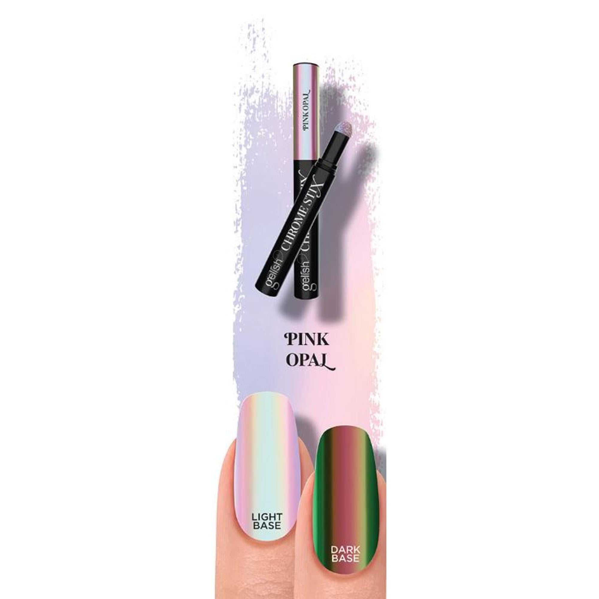 Gelish Chrome Stix Nail Polish - Pink Opal, 0.17 oz | Metallic Nail Art for Salon & Home Manicures | Perfect for Parties, Weddings & Special Occasions
