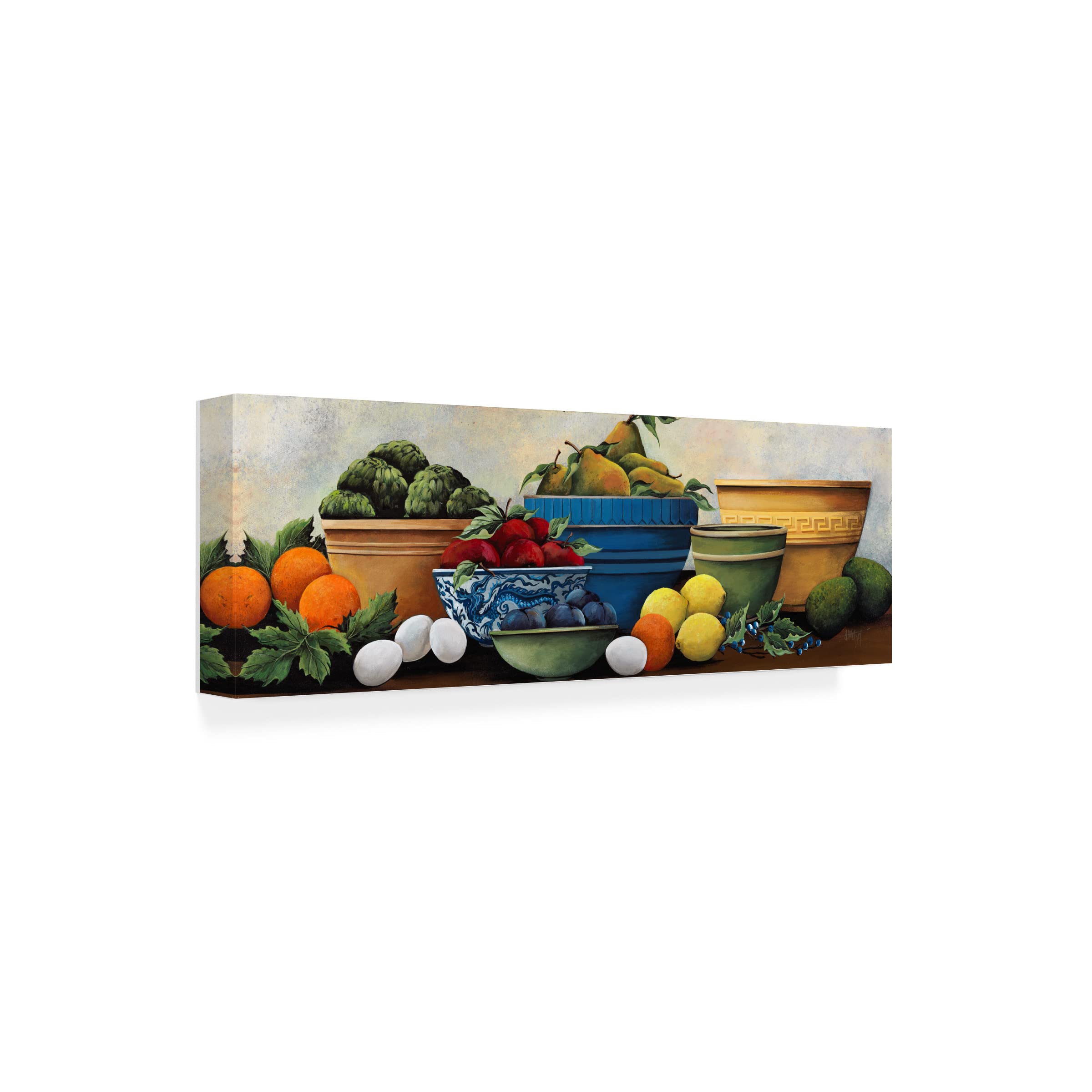 Debbi Wetzel 'Fruit Bowls' Canvas Wall Art Print - Modern Kitchen Decor, Dining Room Painting, Fruit Still Life Artwork for Home & Office