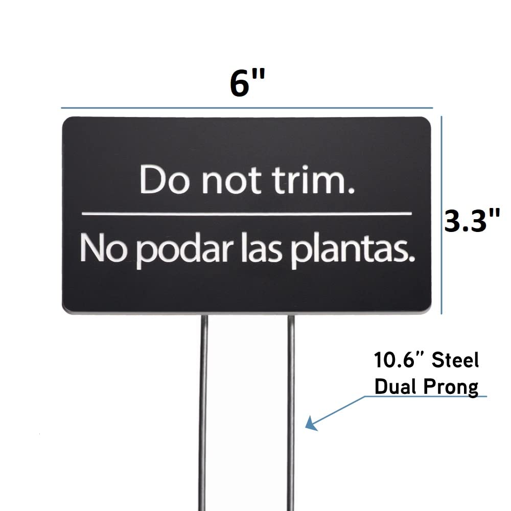 Bilingual Acrylic Yard Signs - Set of 2 Black Garden Markers for Plants | Weatherproof Outdoor & Indoor Use for Lawn, Farm, Greenhouse