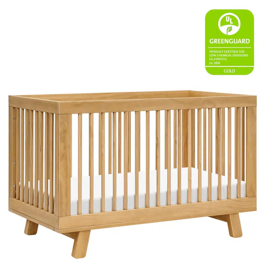 Babyletto Hudson 3-in-1 Convertible Crib in Honey - Modern Nursery Furniture for Newborn to Toddler Bed | Perfect for Small Spaces & Gender-Neutral Nursery Decor